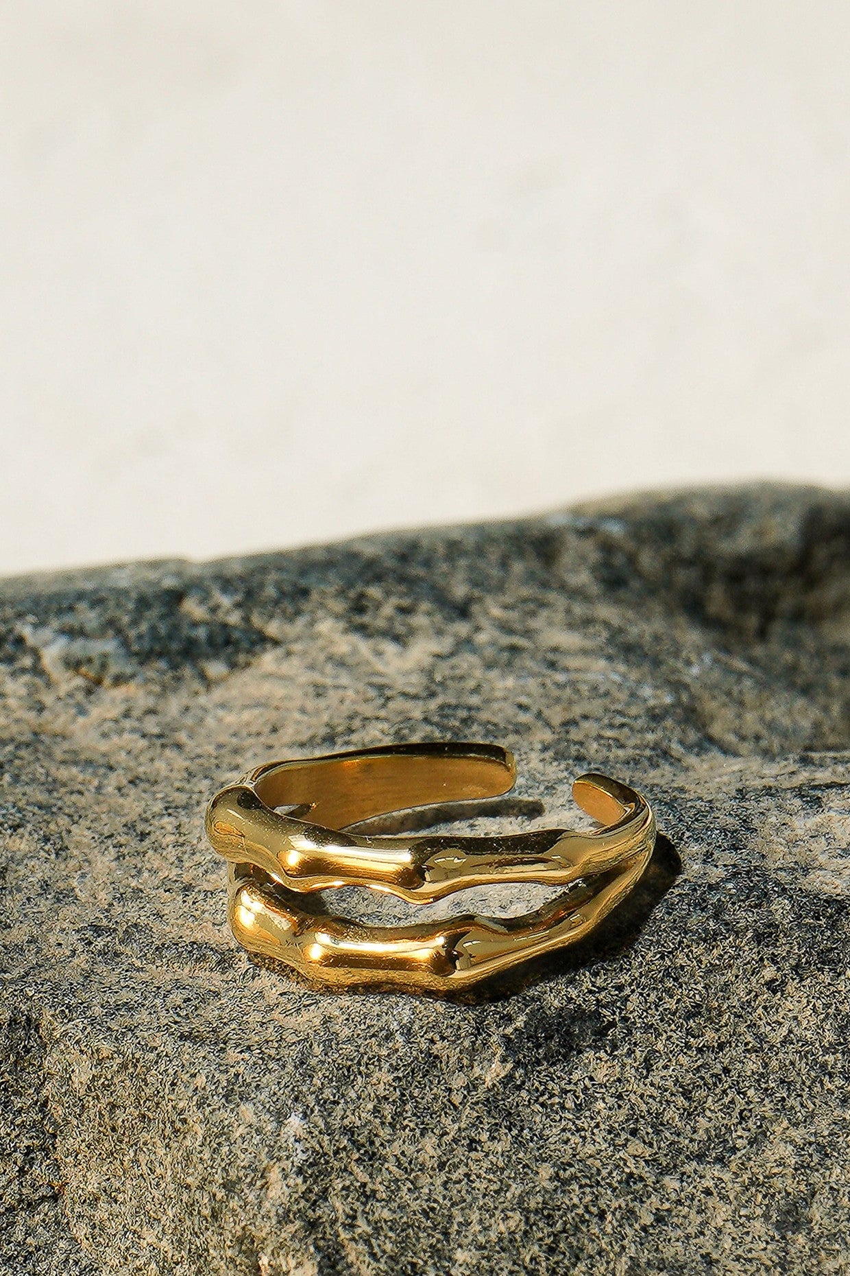 18kt Gold Plated Double Band Ring