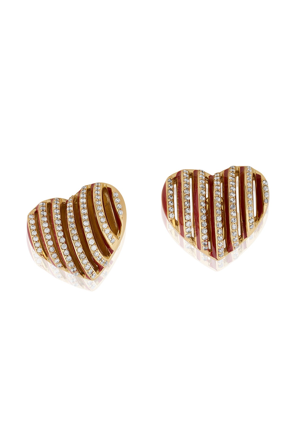 18Kt Gold Plated Ruby Heartbeat Earrings