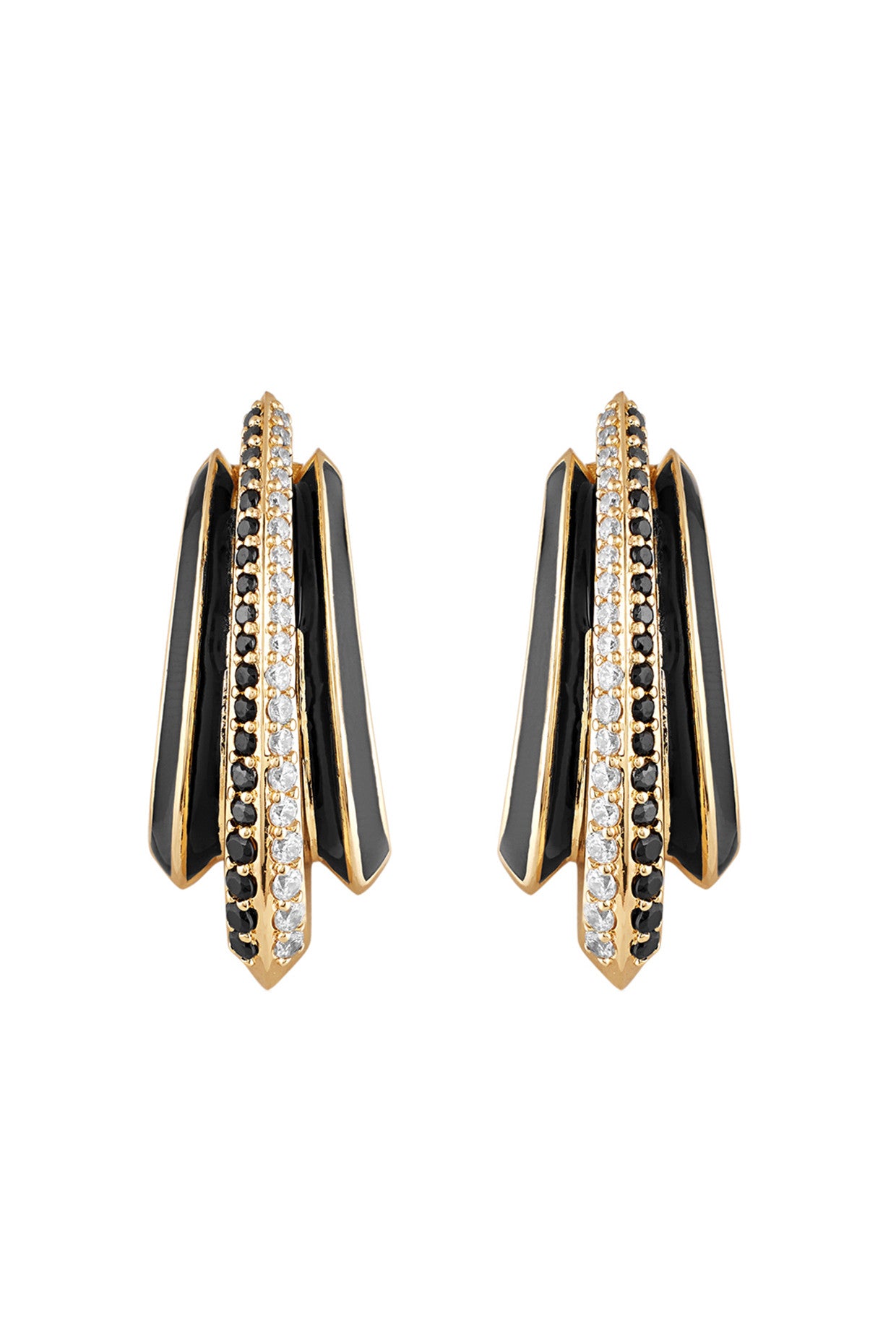 18Kt Gold Plated Triple Shine Earrings