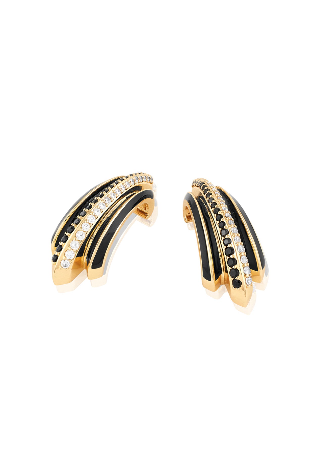 18Kt Gold Plated Triple Shine Earrings