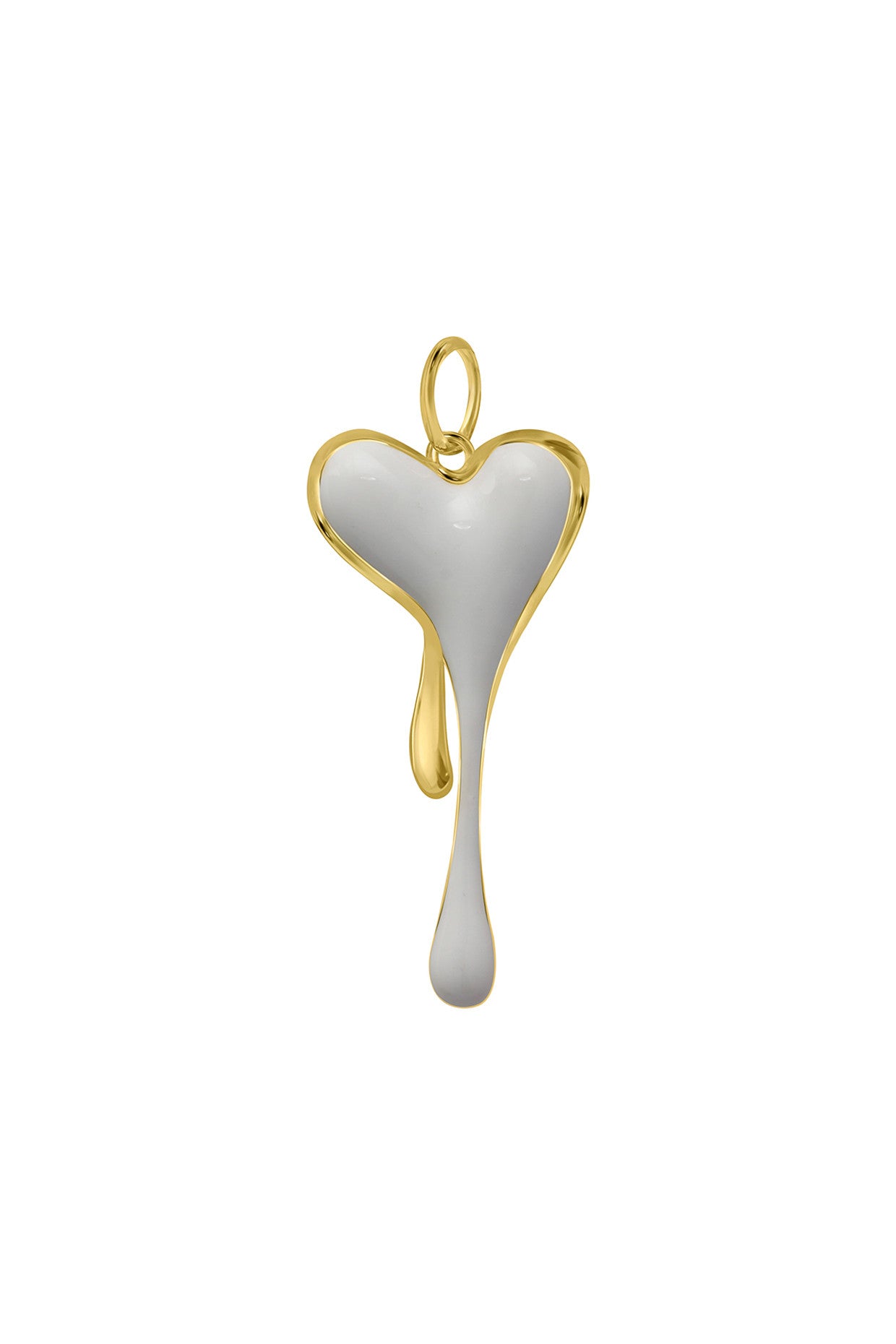 White Enamel Melting Heart Chain Necklace