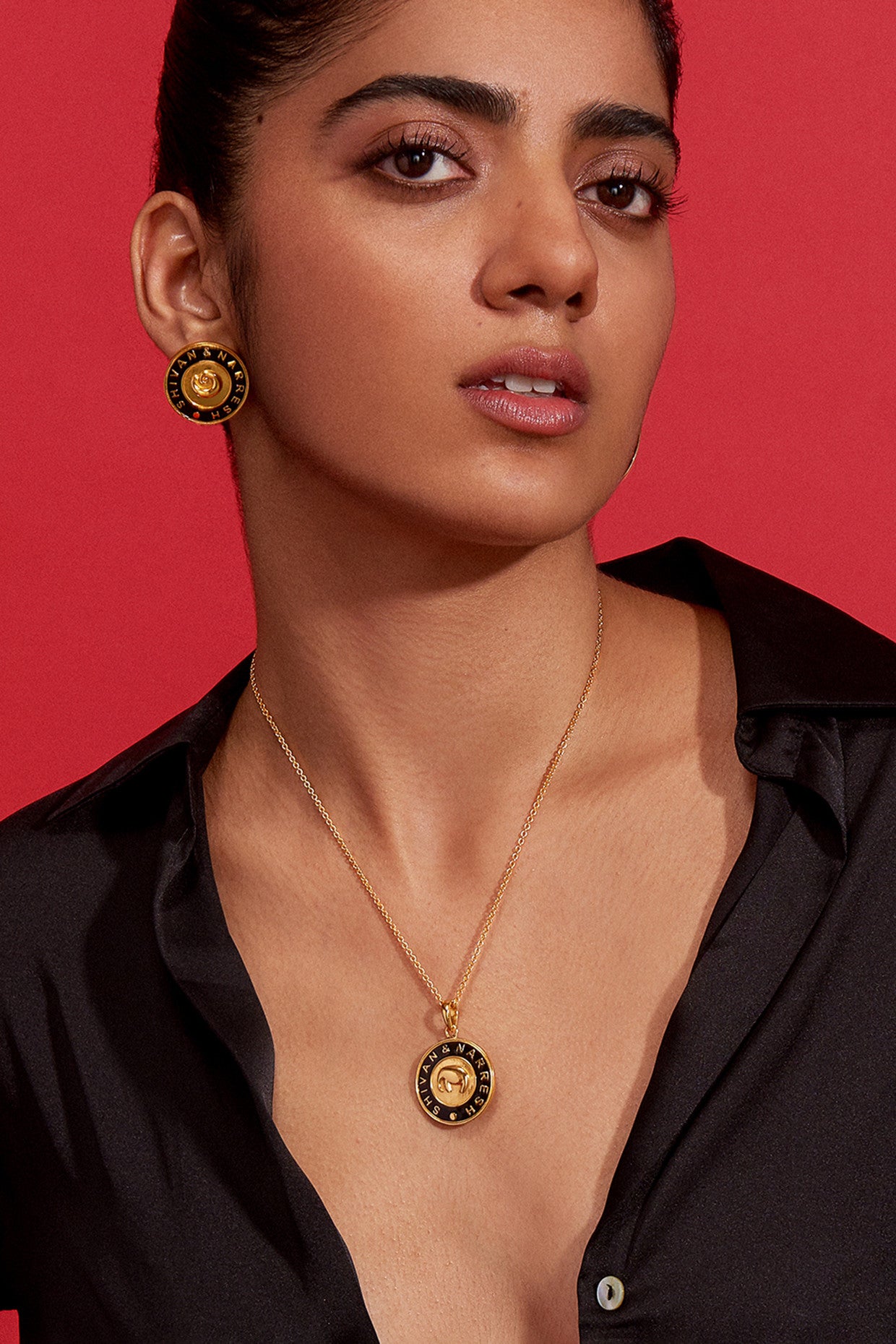 22kt Gold Plated Numisma Pendant Set