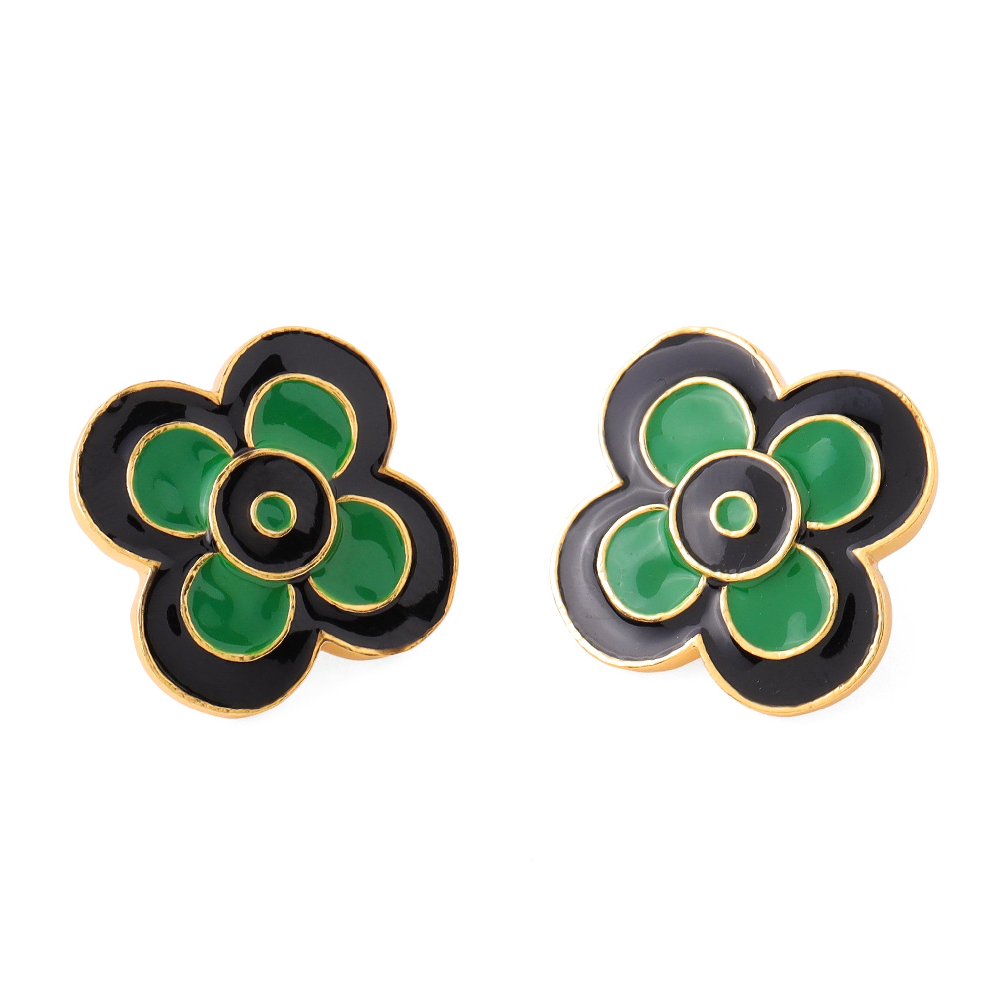 22kt Gold Plated & Green Earrings