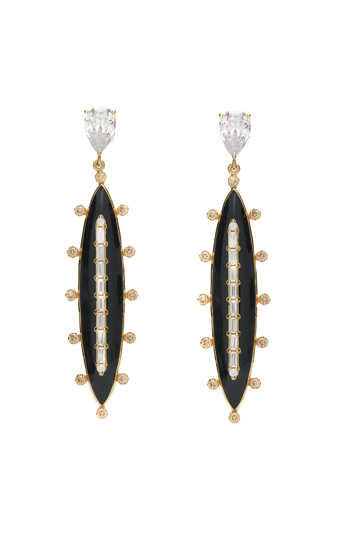 22kt Gold Plated Numisma Oblong Earrings