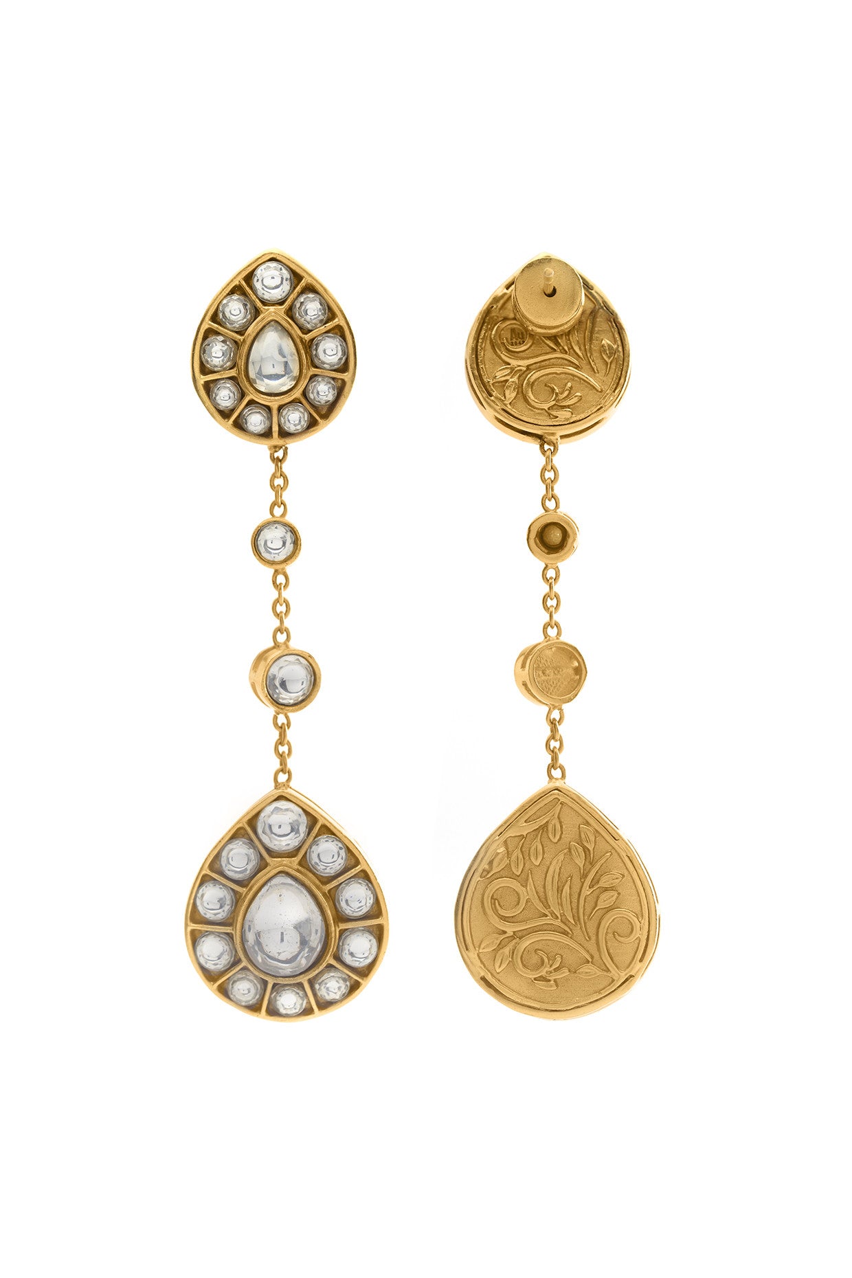 22kt Gold Plated Rosa Danglers Earrings