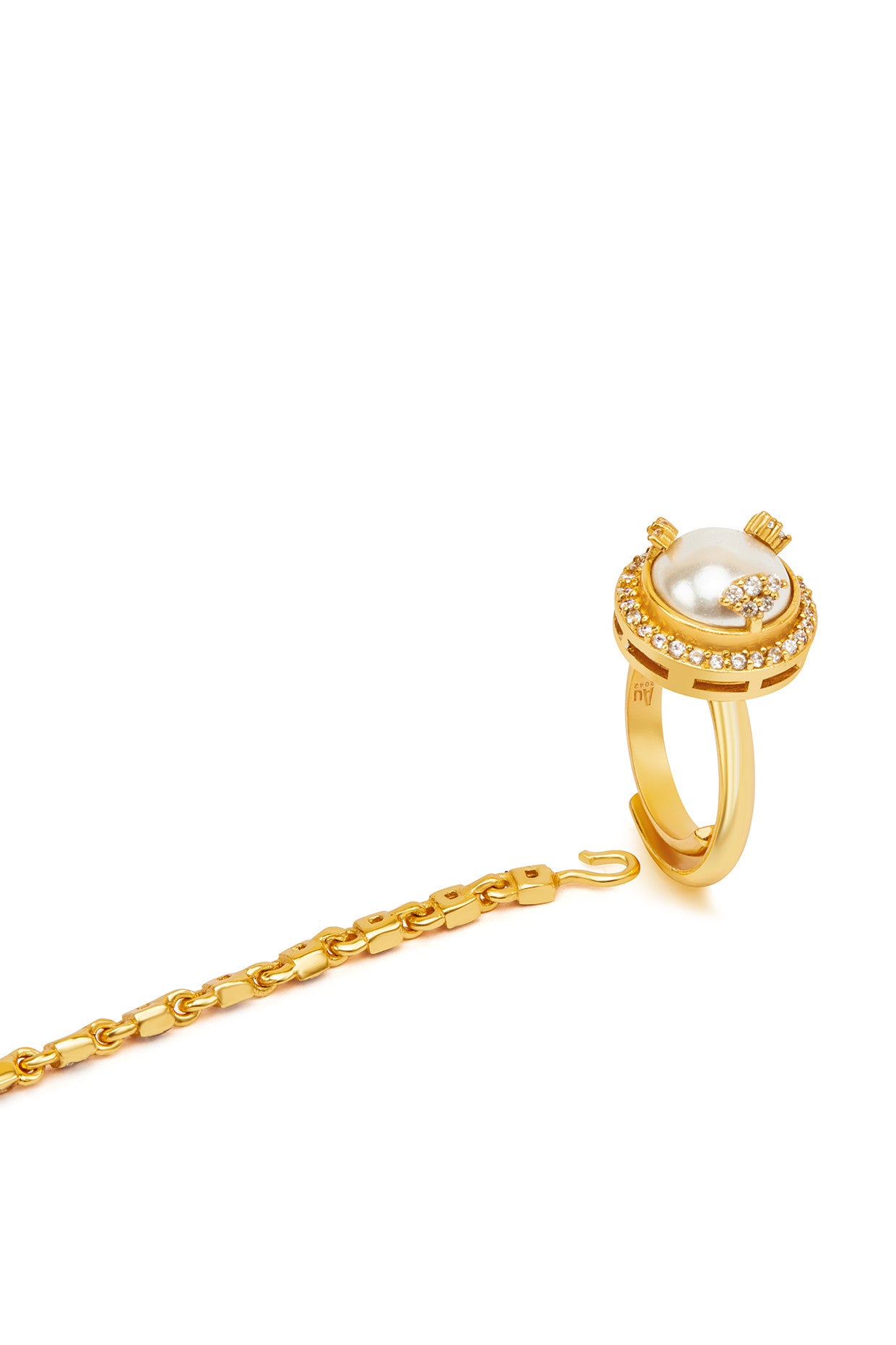 22kt Gold Plated Opaline Hand Jewel