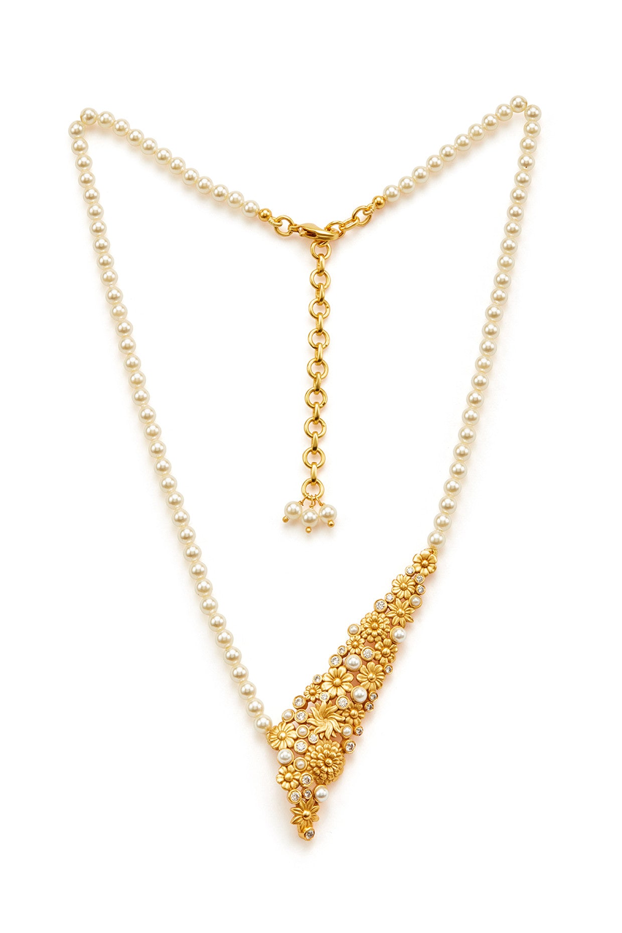 22kt Gold Plated Opaline Statement Necklace