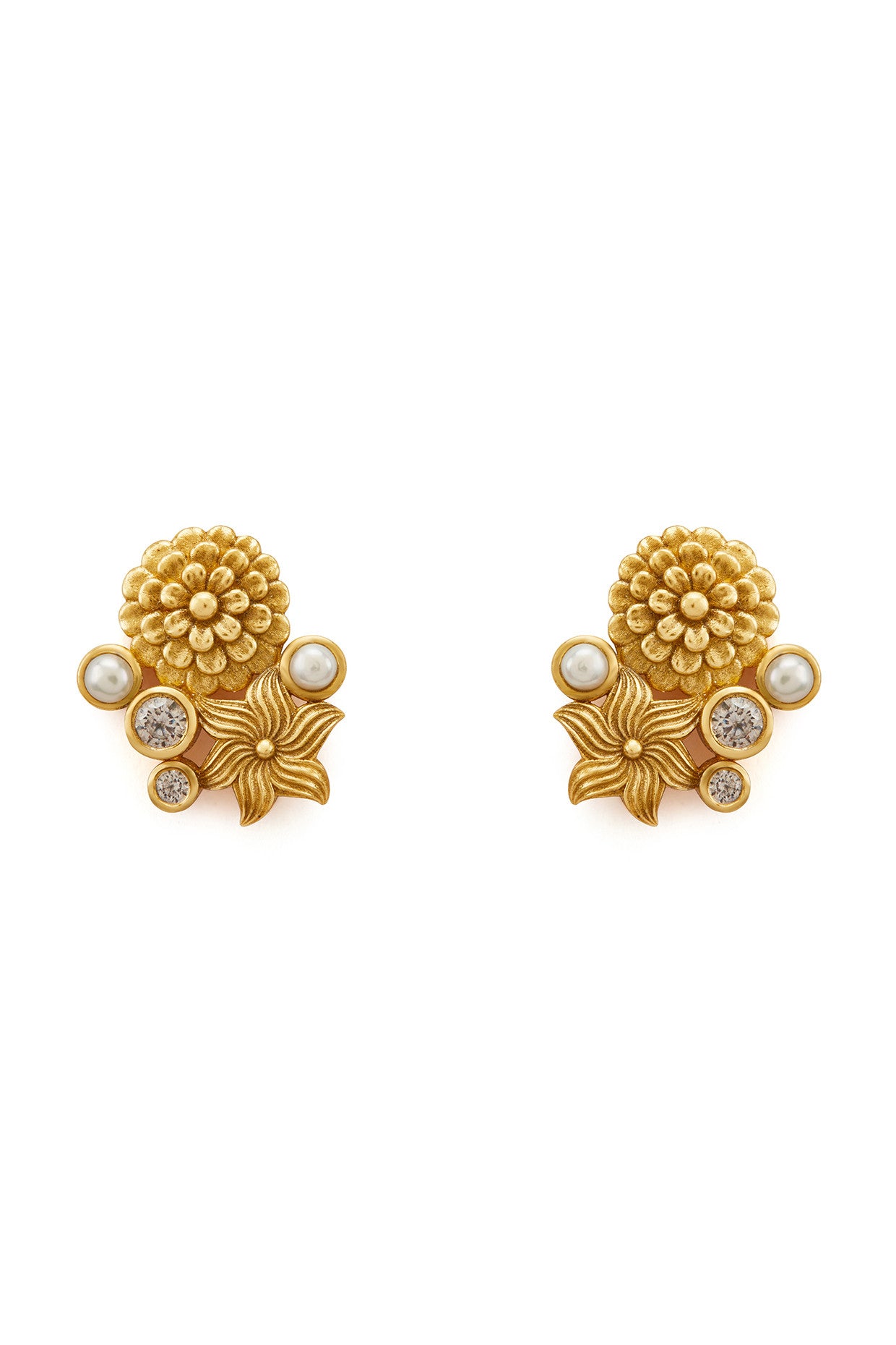 22kt Gold Plated Opaline Helmi Stud Earrings