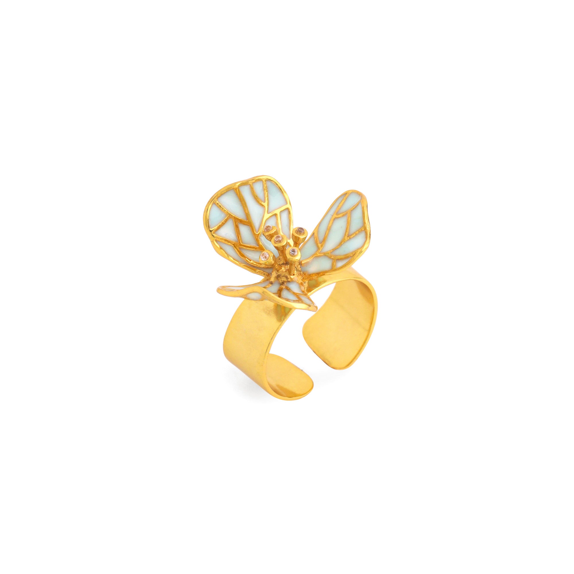 22kt Gold Plated Blue Floral Choker
