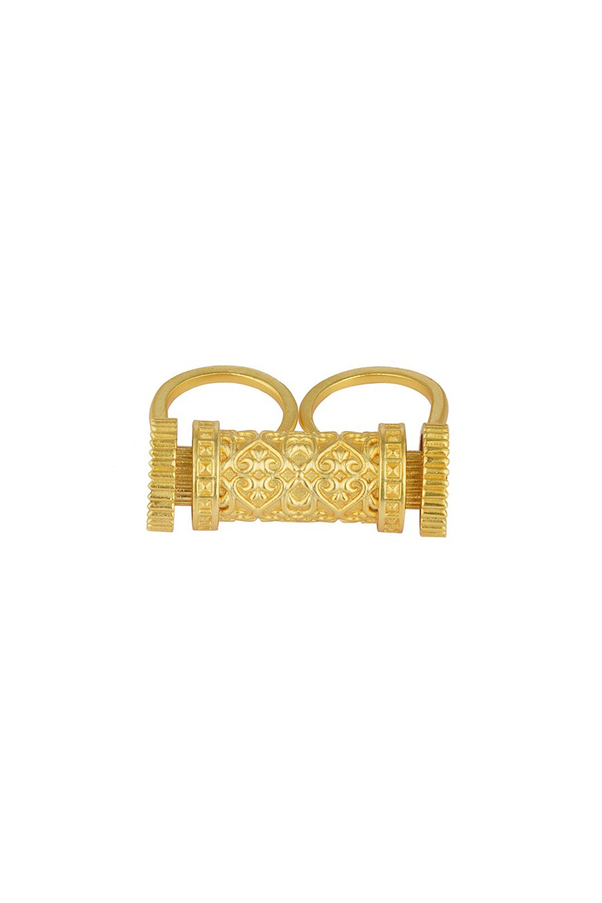 22kt Gold Plated Scrolls of Time Statement Ring