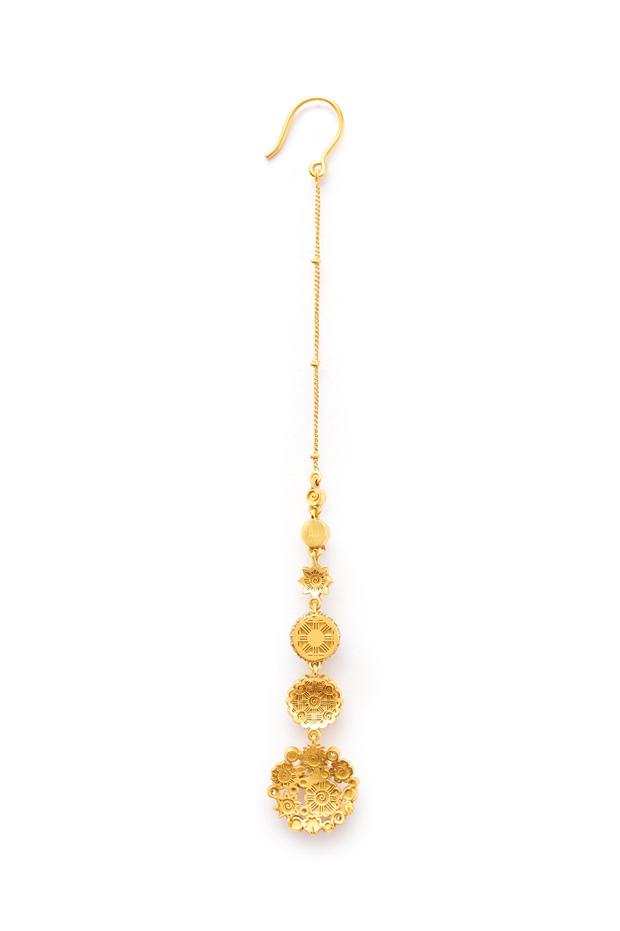 22kt Gold Plated Opaline White Stones Mang Teeka