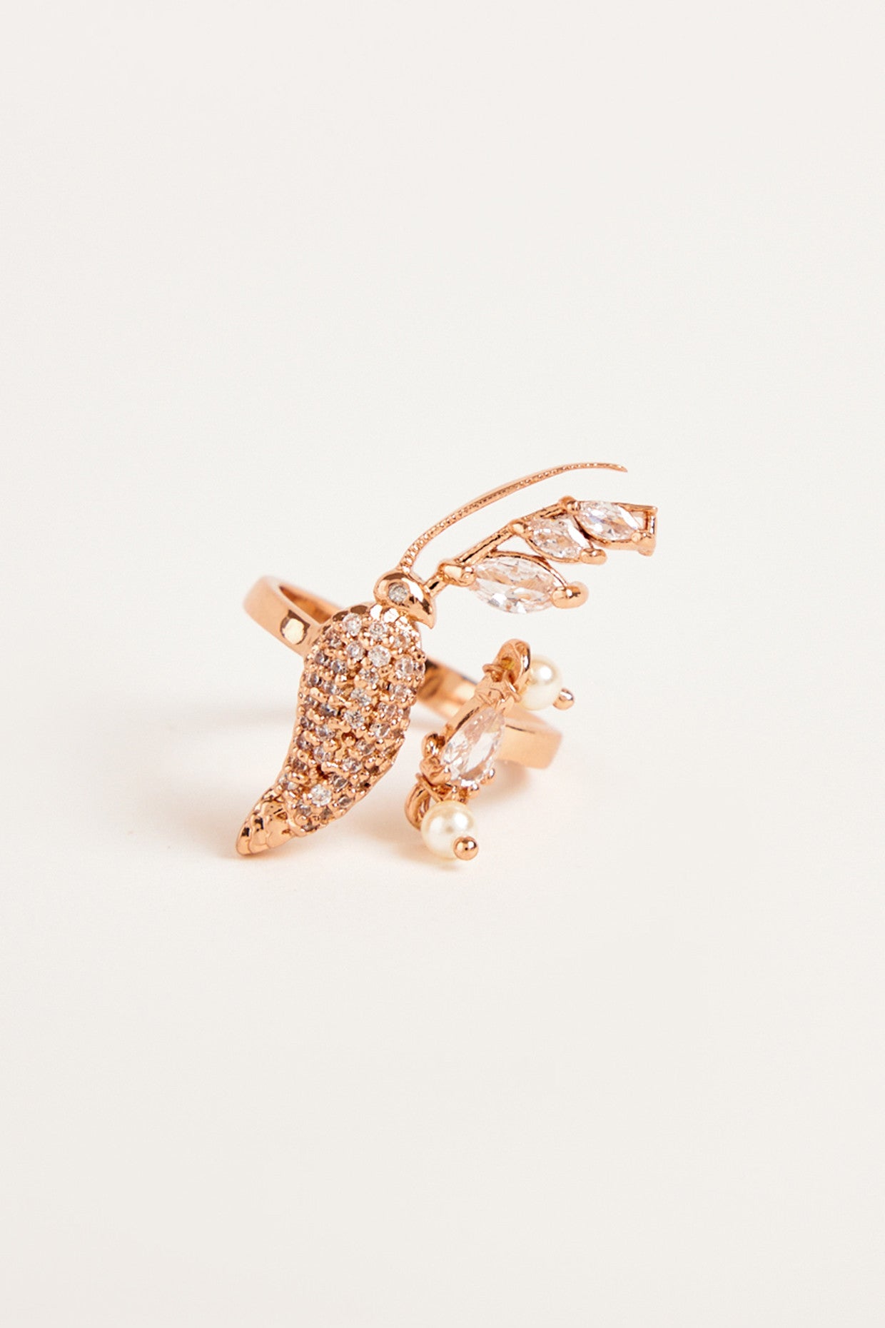 22kt Rose Gold Plated Marquis Ring