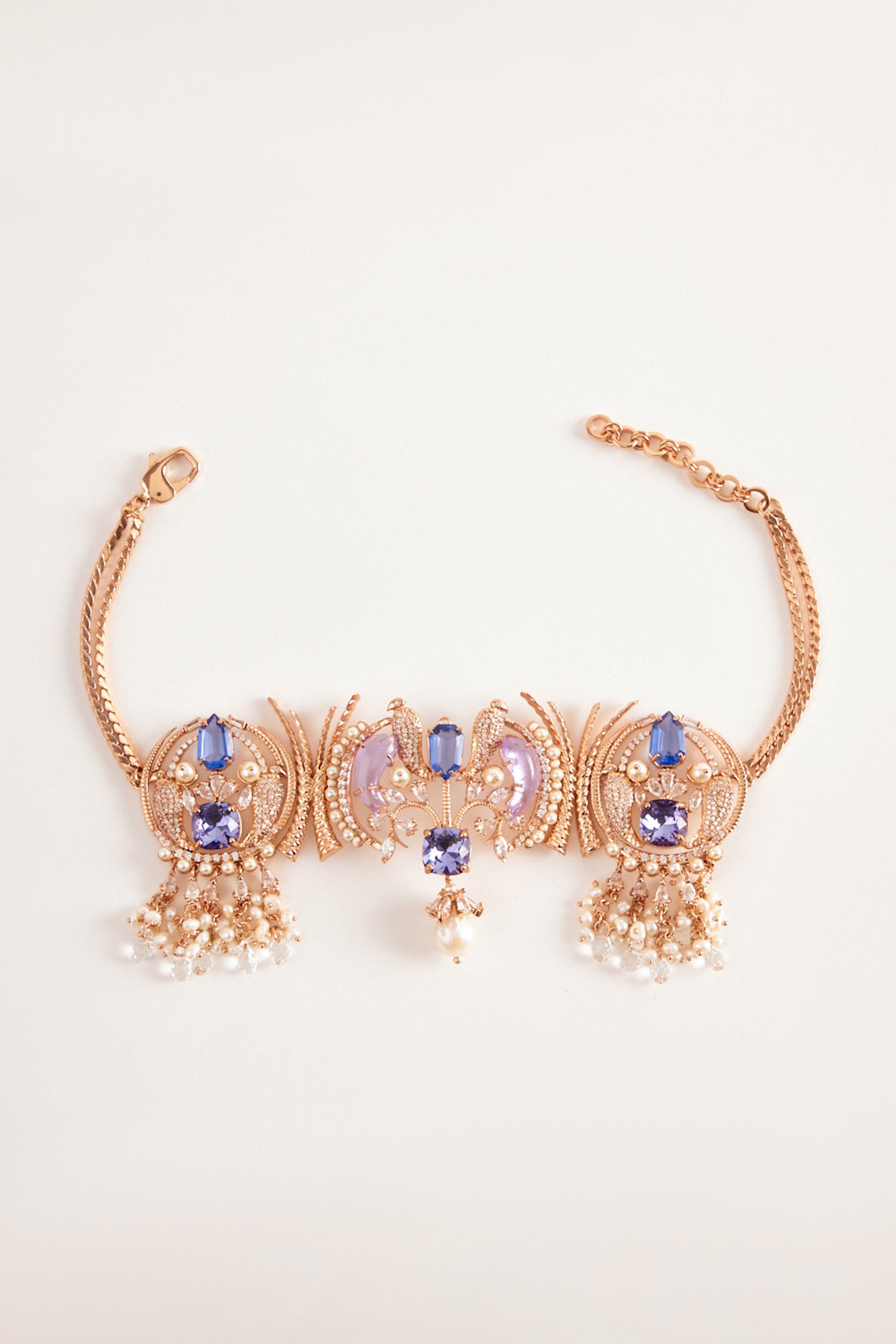 22kt Rose Gold Plated Blue Swarovski Choker