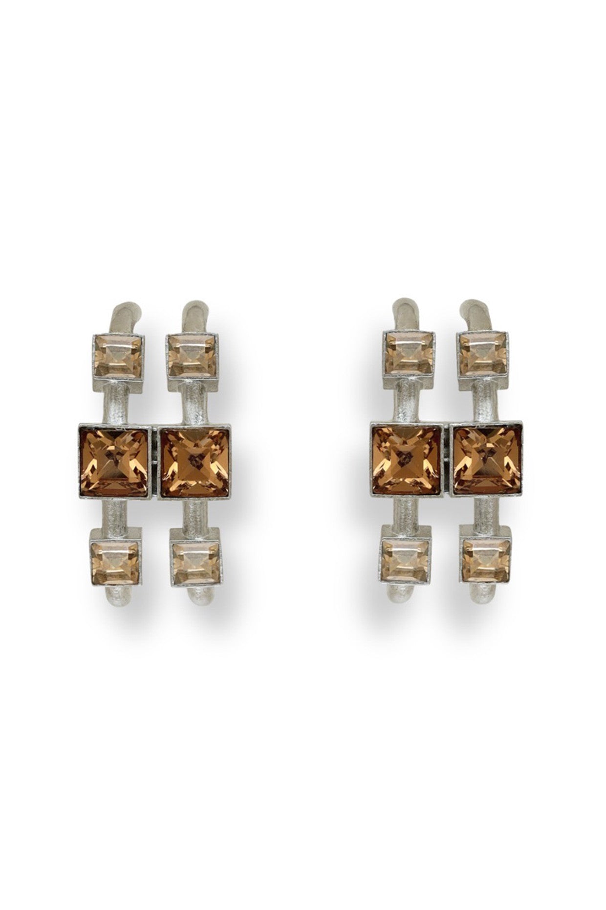 Silver Crismson Cascade Earrings
