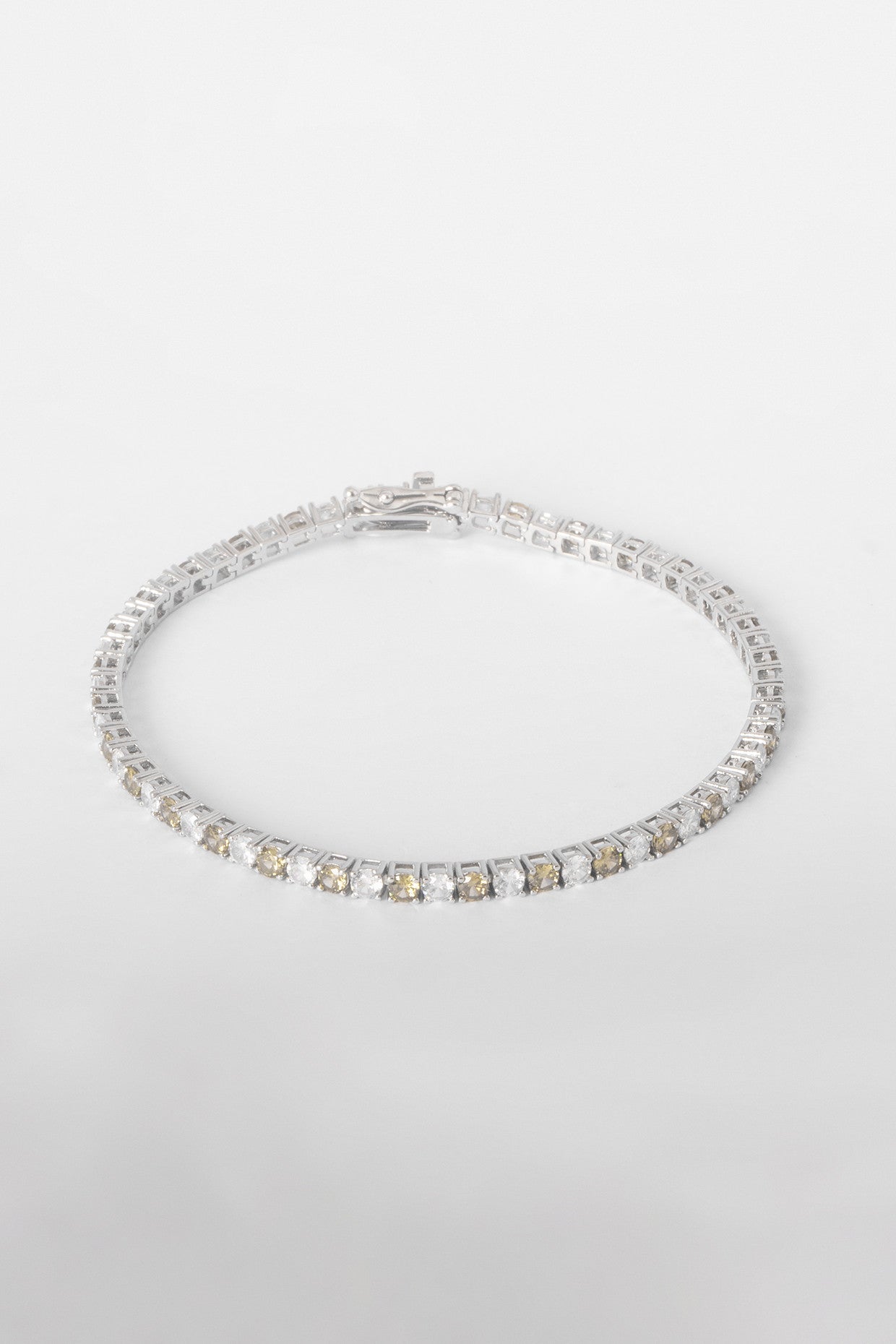 3Mm Tennis Bracelet- White & Yellow