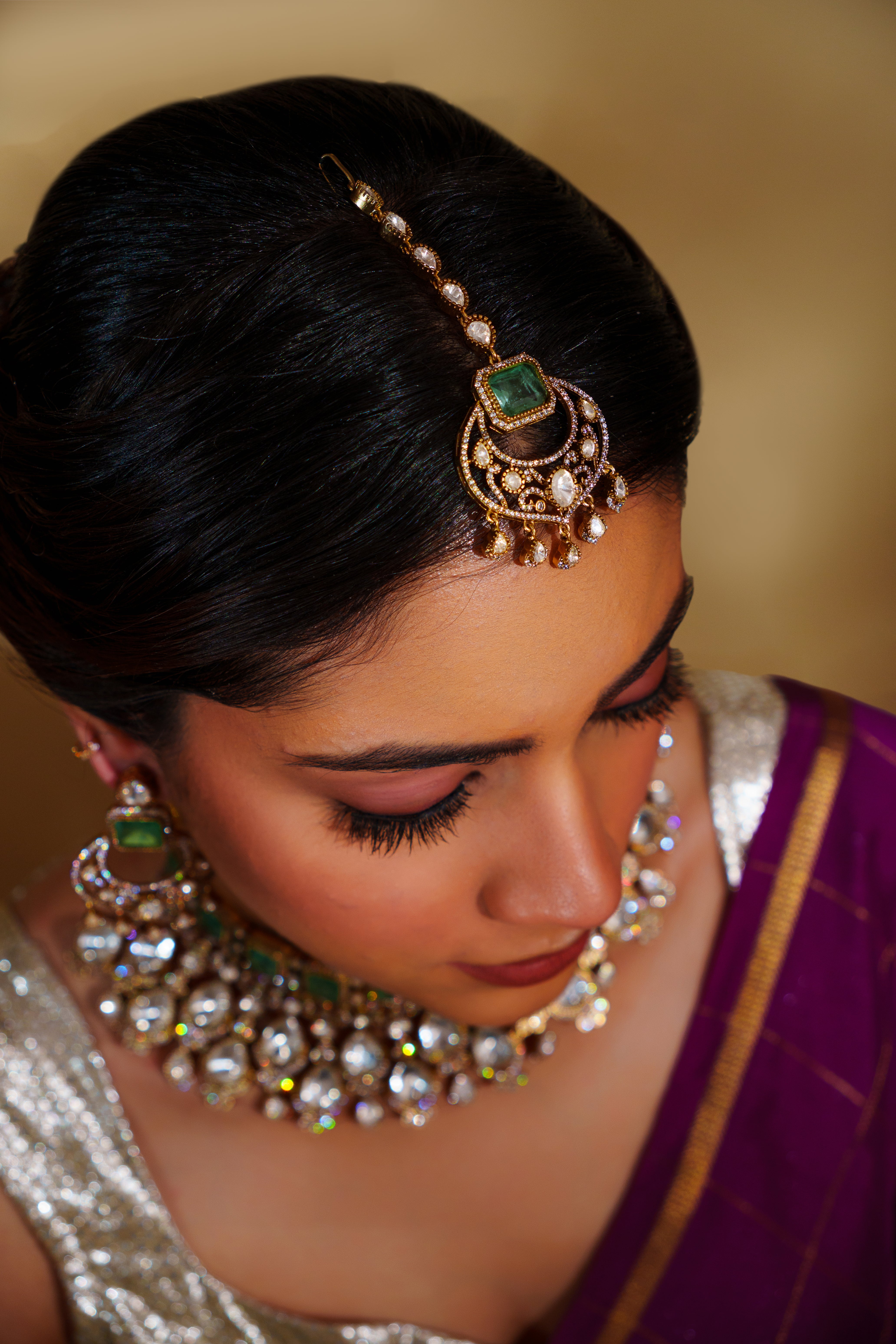 Zubaida Green Kundan Necklace Set