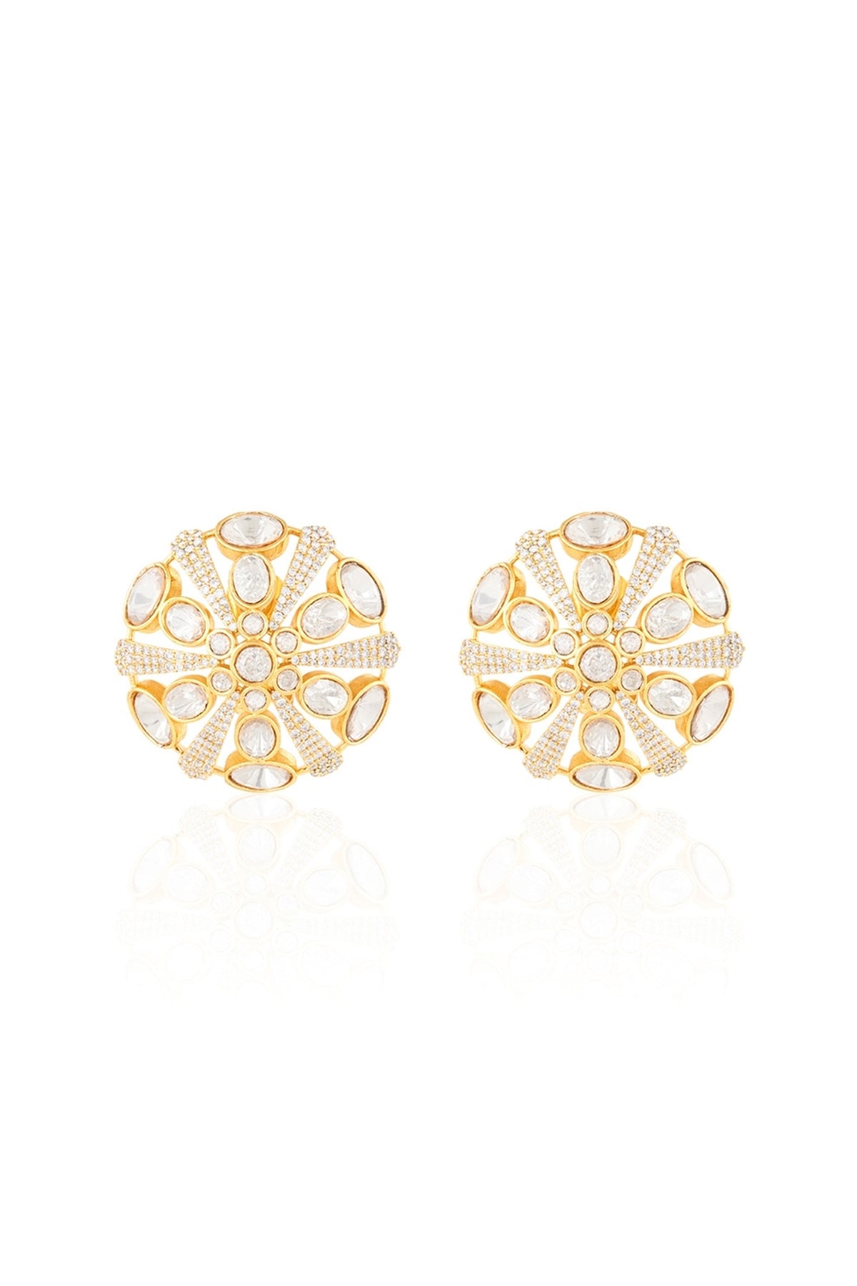 Polki Royal Sunburst Stud Earrings