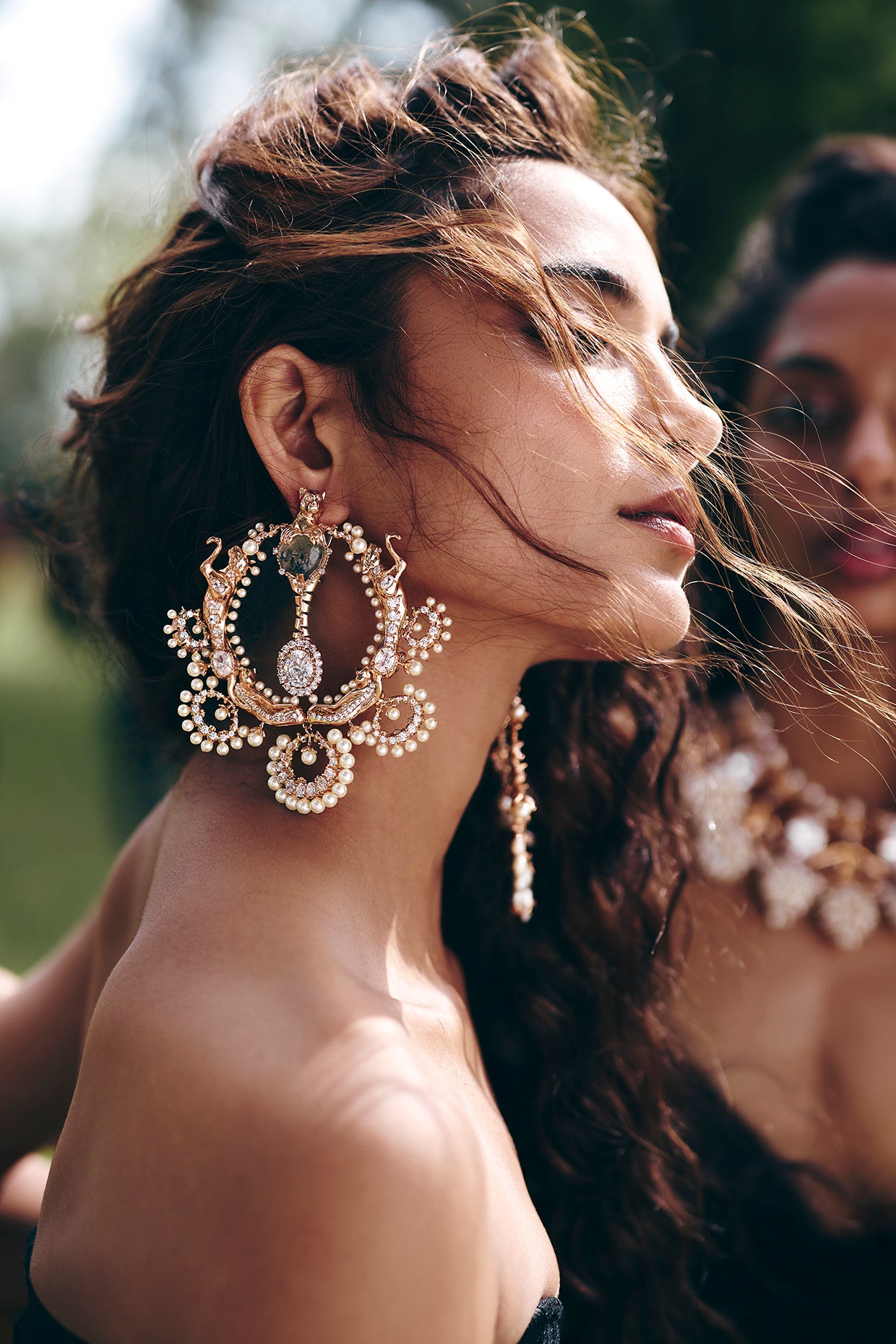 Trinity of Leopards Chandbali