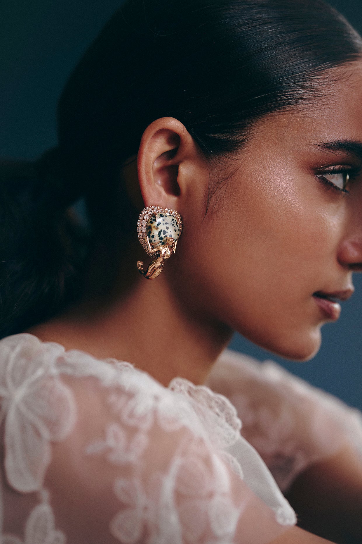 The Wild Empress Studs in Dalmatian Stone