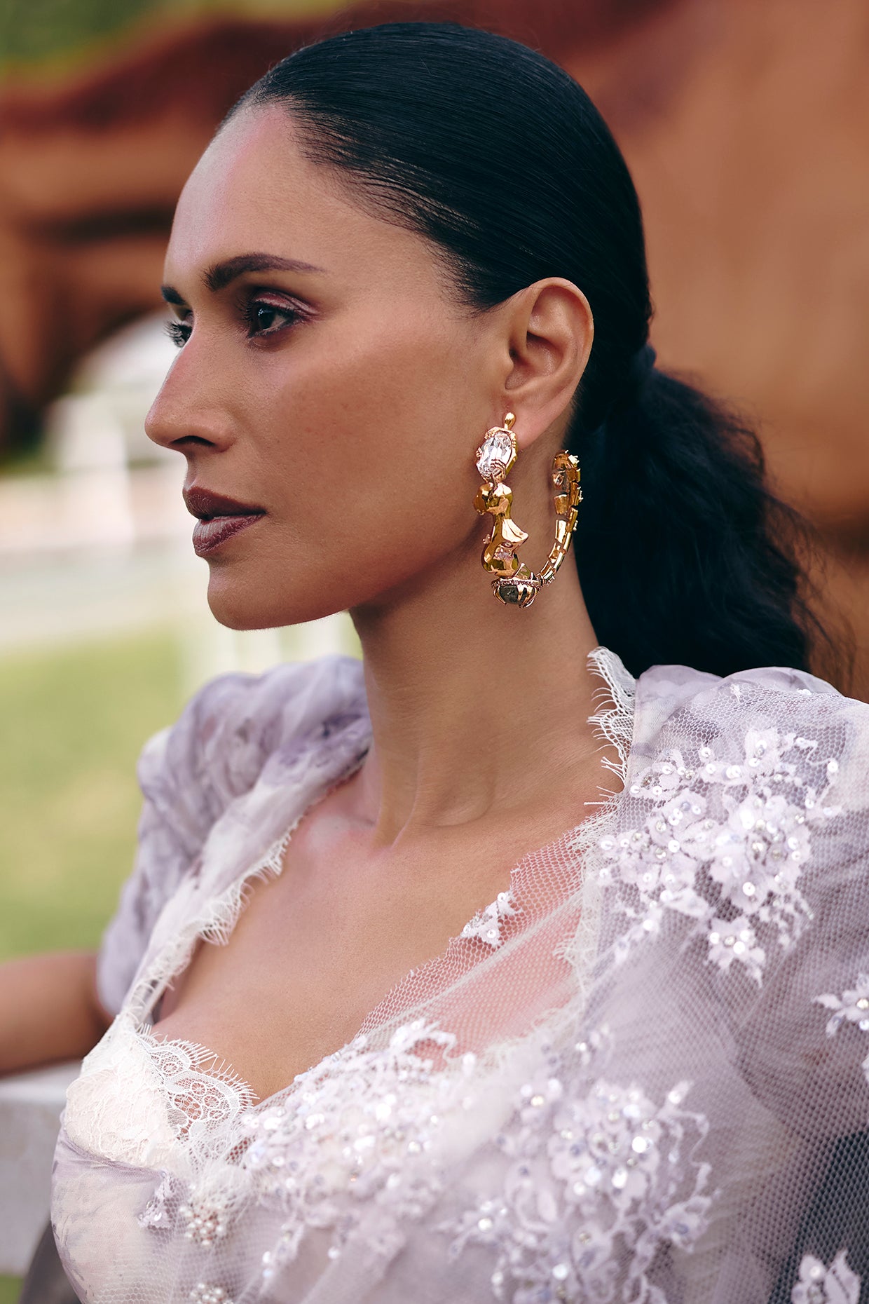 Sphinx Leopard Hoops in Prehnite