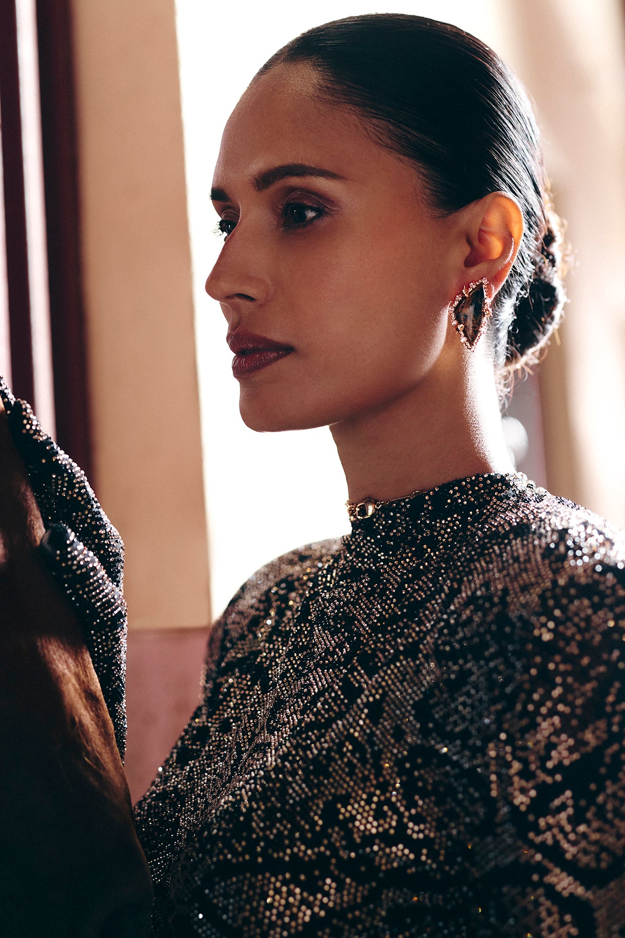 Trinity of Leopards Studs in Pietersite