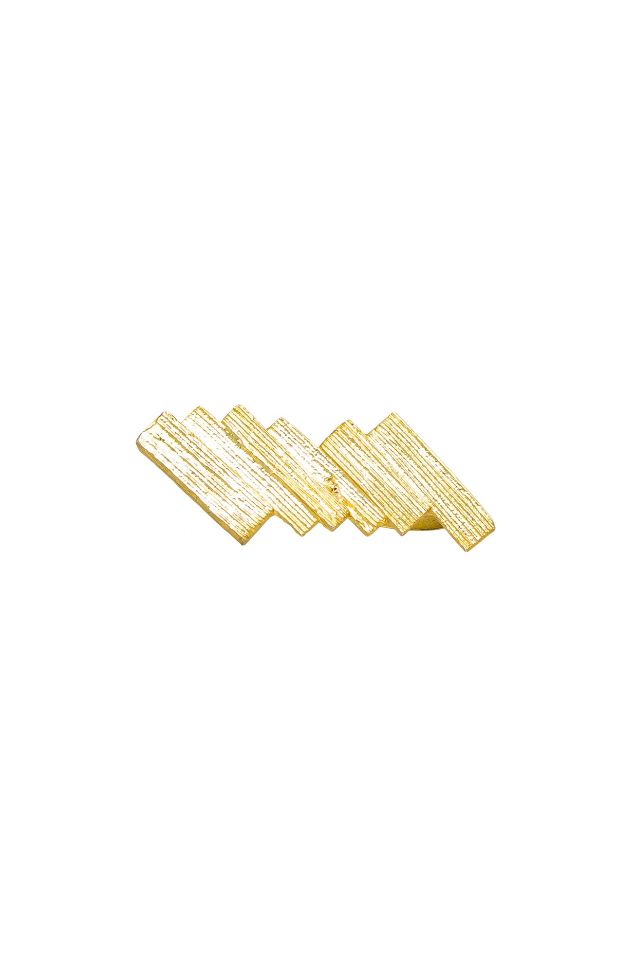 14k Gold Plated Long Textured Ring