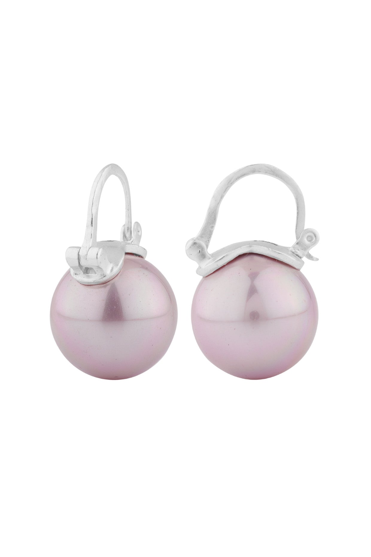 Purse Pearl Studs Earrings Purple 18Kt Gold-Plated