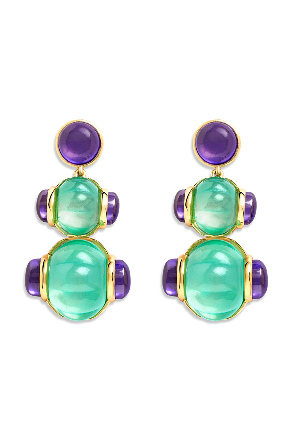 Aqua Amethyst Earrings