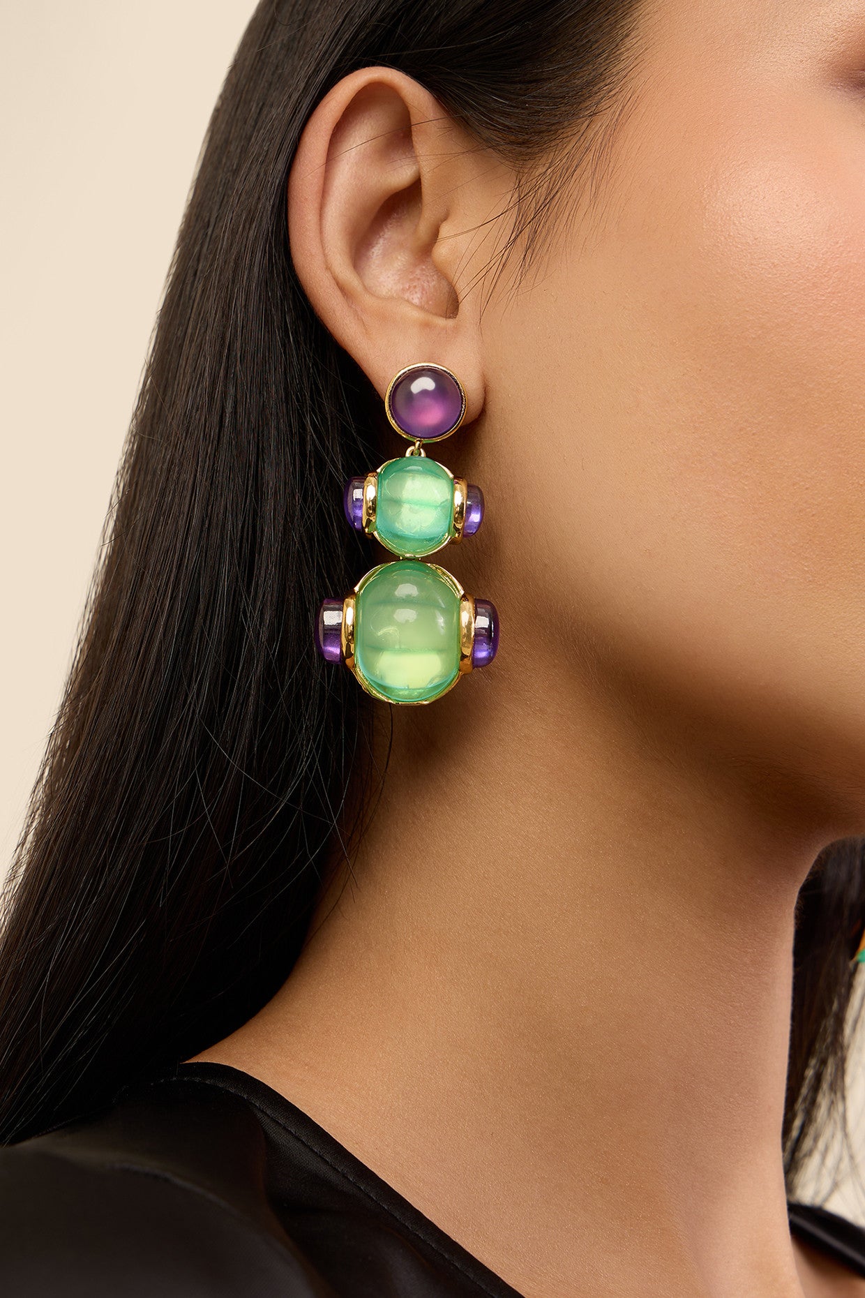 Aqua Amethyst Earrings