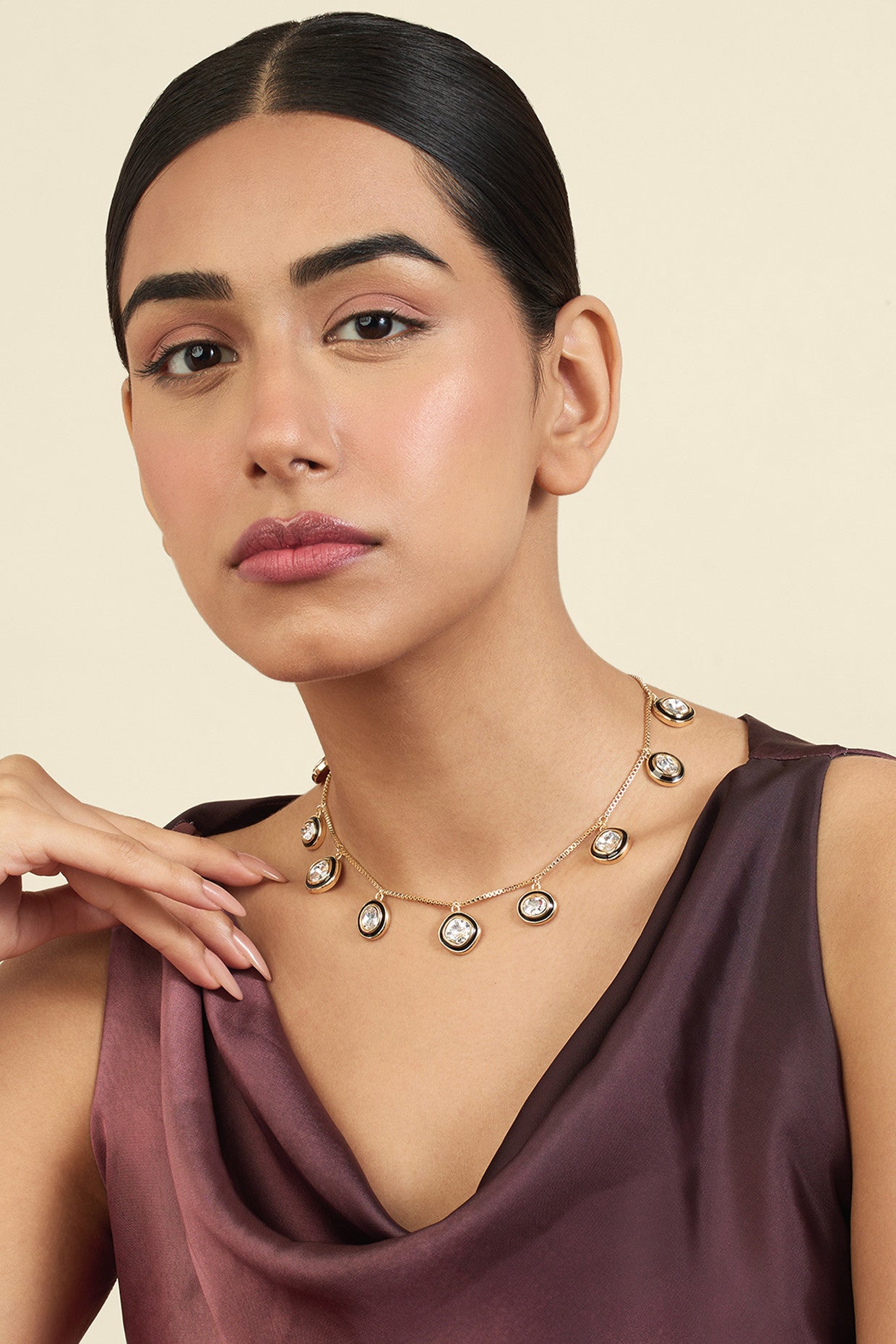 Aqua Cove Charm Necklace 18Kt Gold Plated