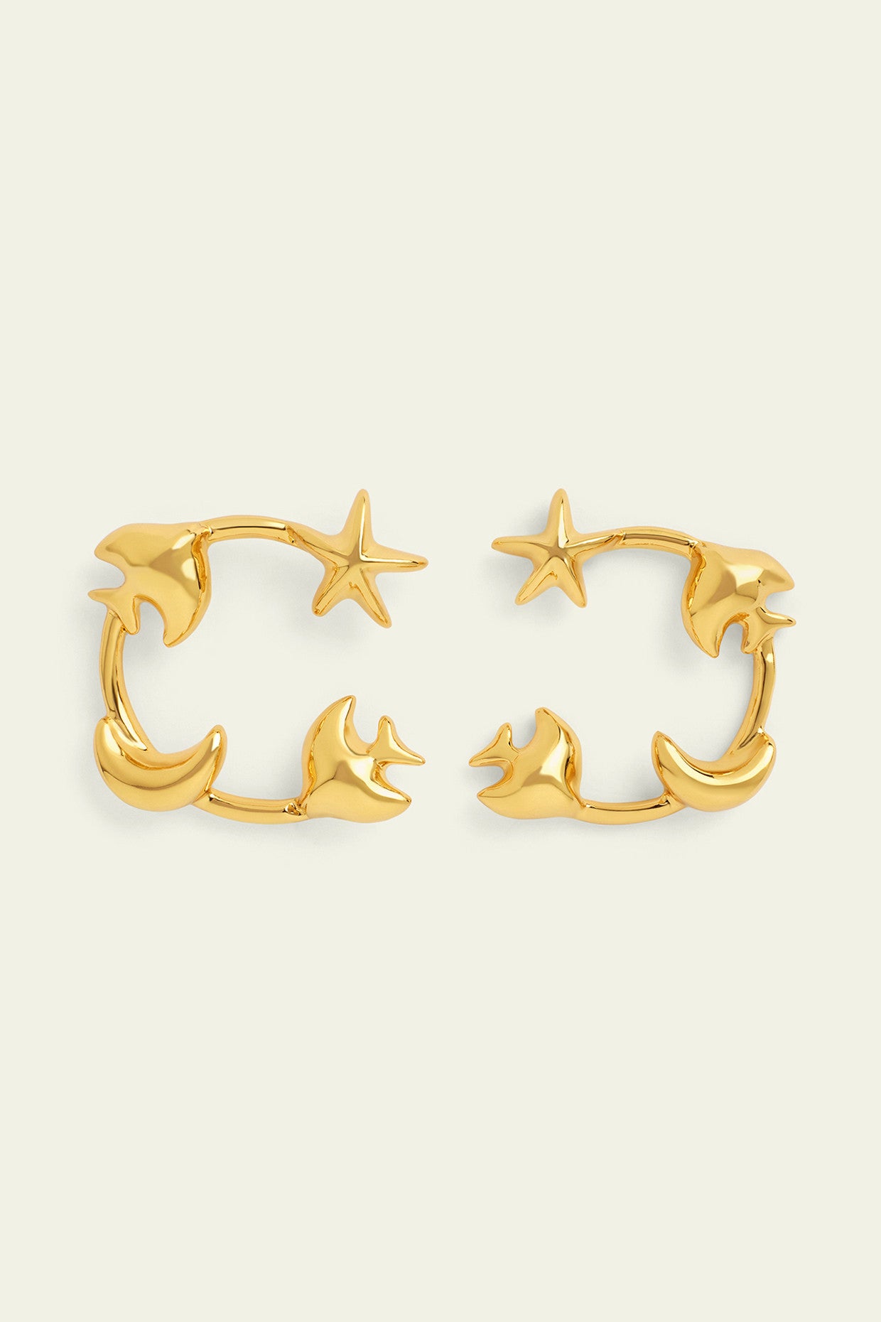 Aqua Gold Hoops