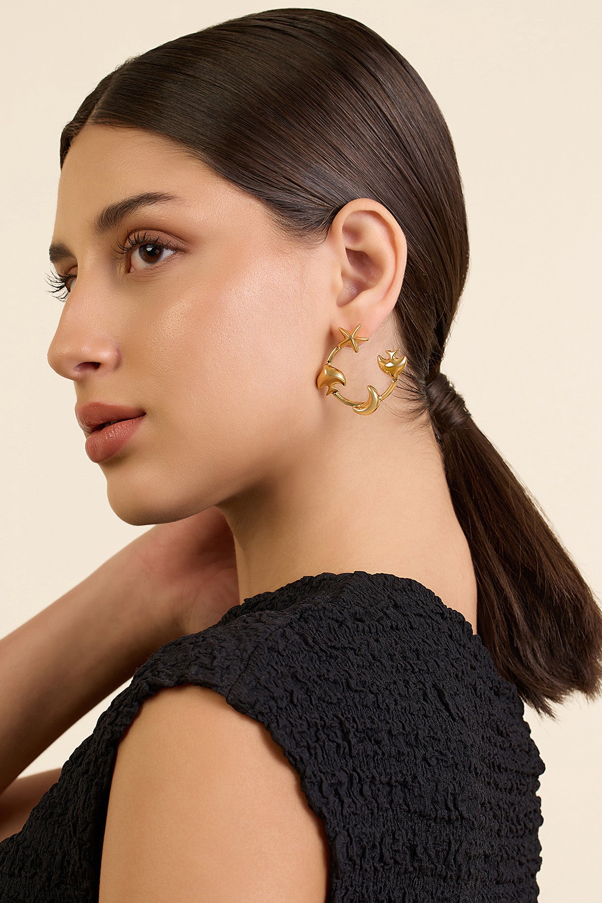 Aqua Gold Hoops