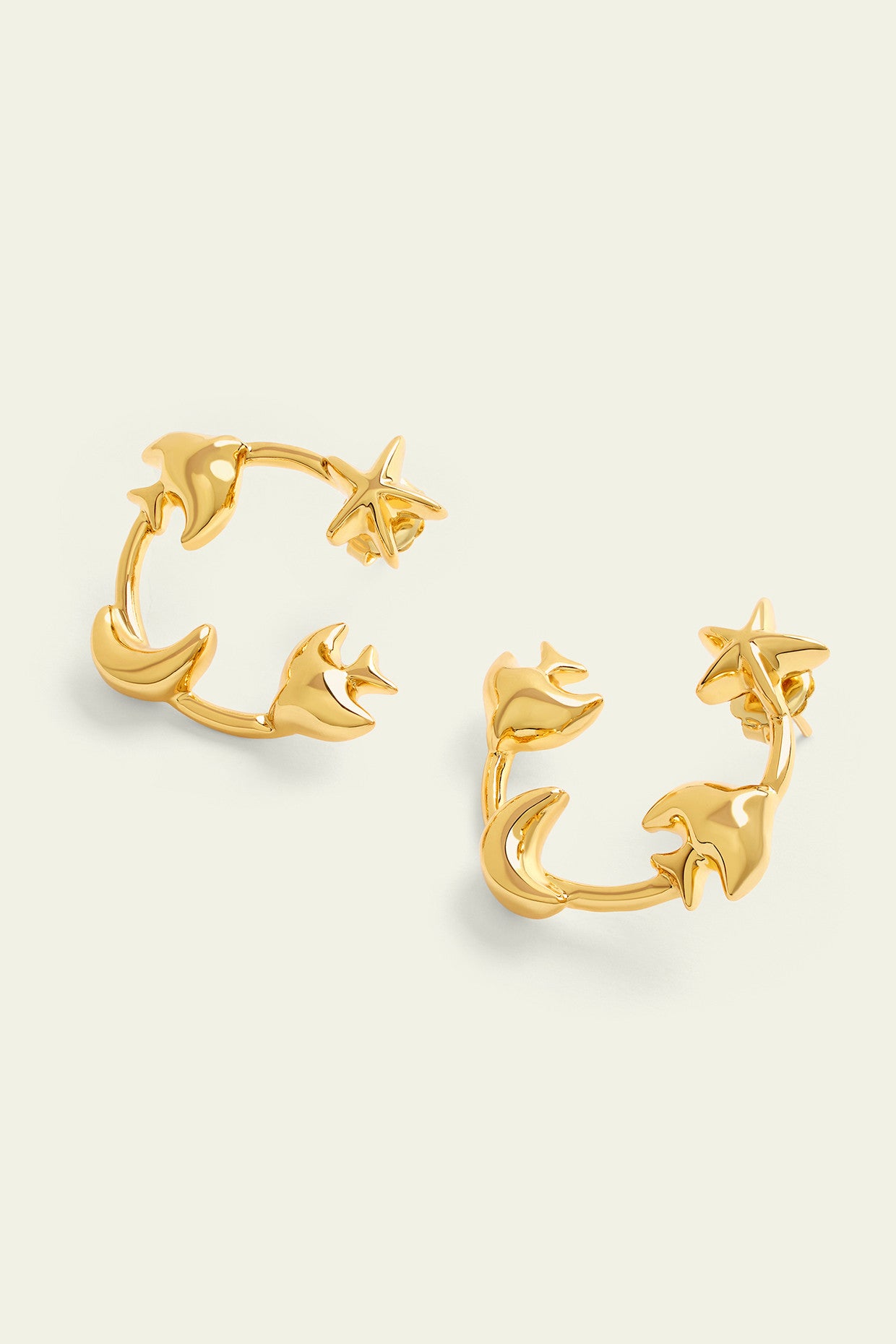 Aqua Gold Hoops