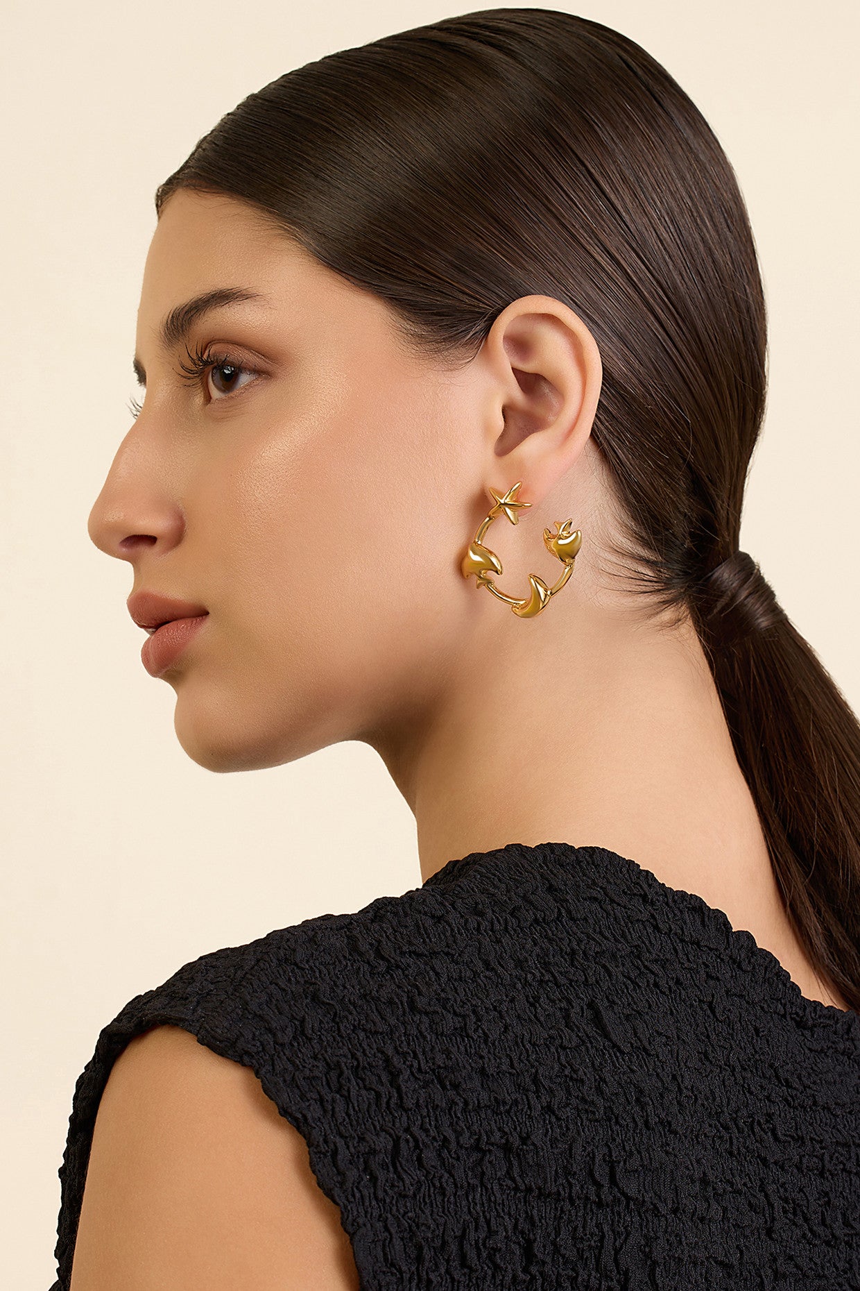 Aqua Gold Hoops