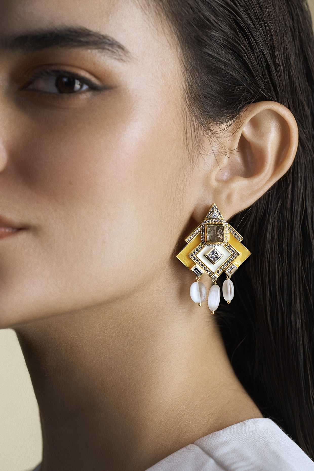 22kt Gold Plated Amelia Angular Earrings