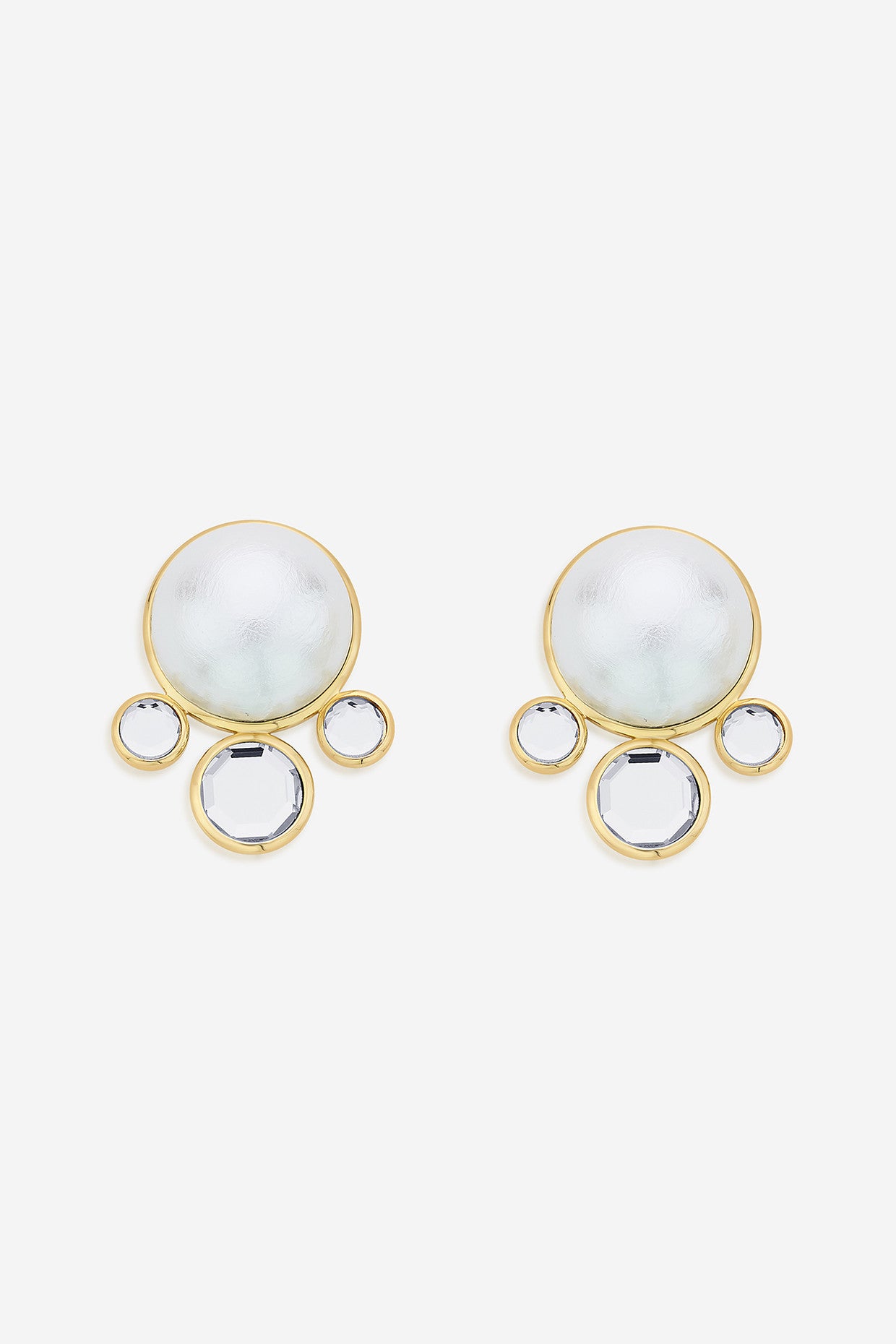 Ayaana Pearl & Surrounded Mirrors Studs