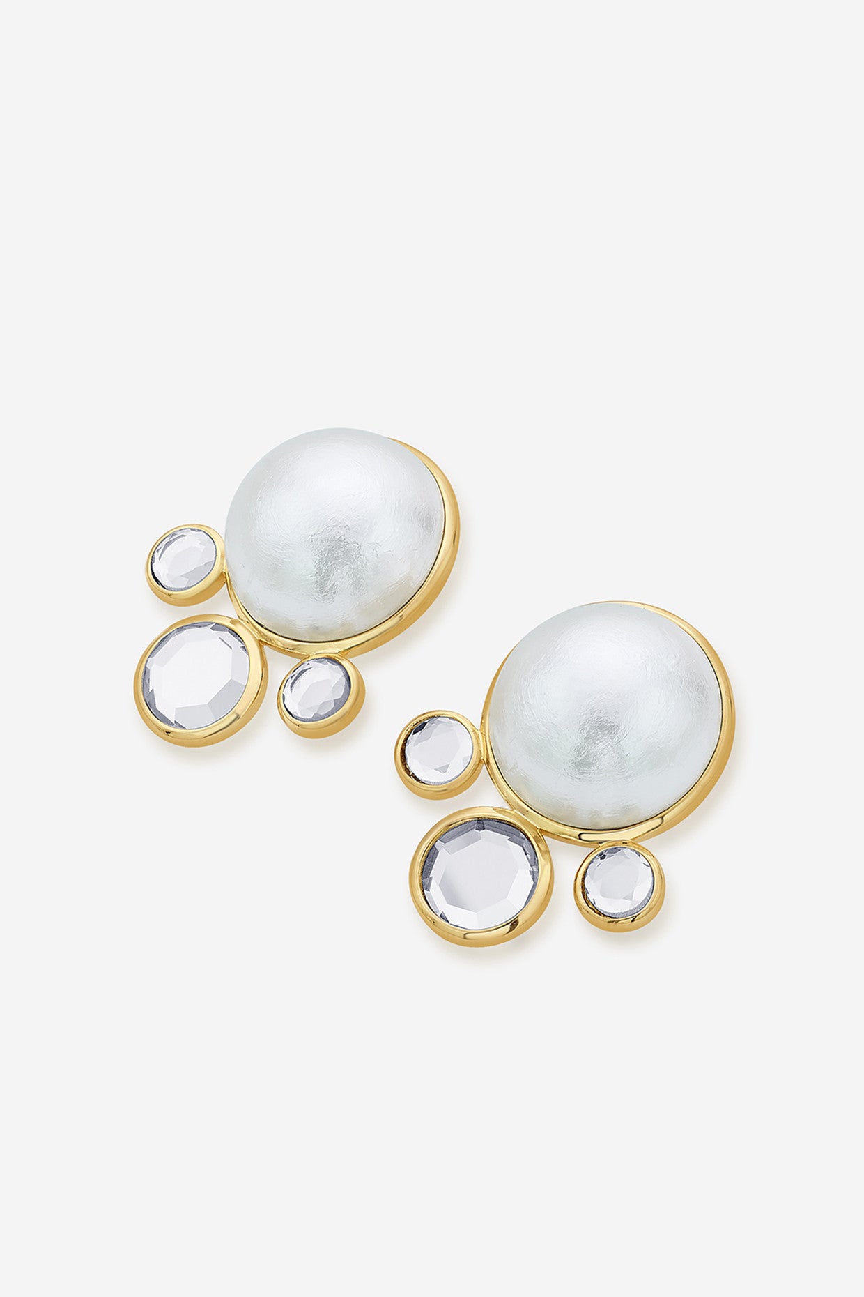 Ayaana Pearl & Surrounded Mirrors Studs