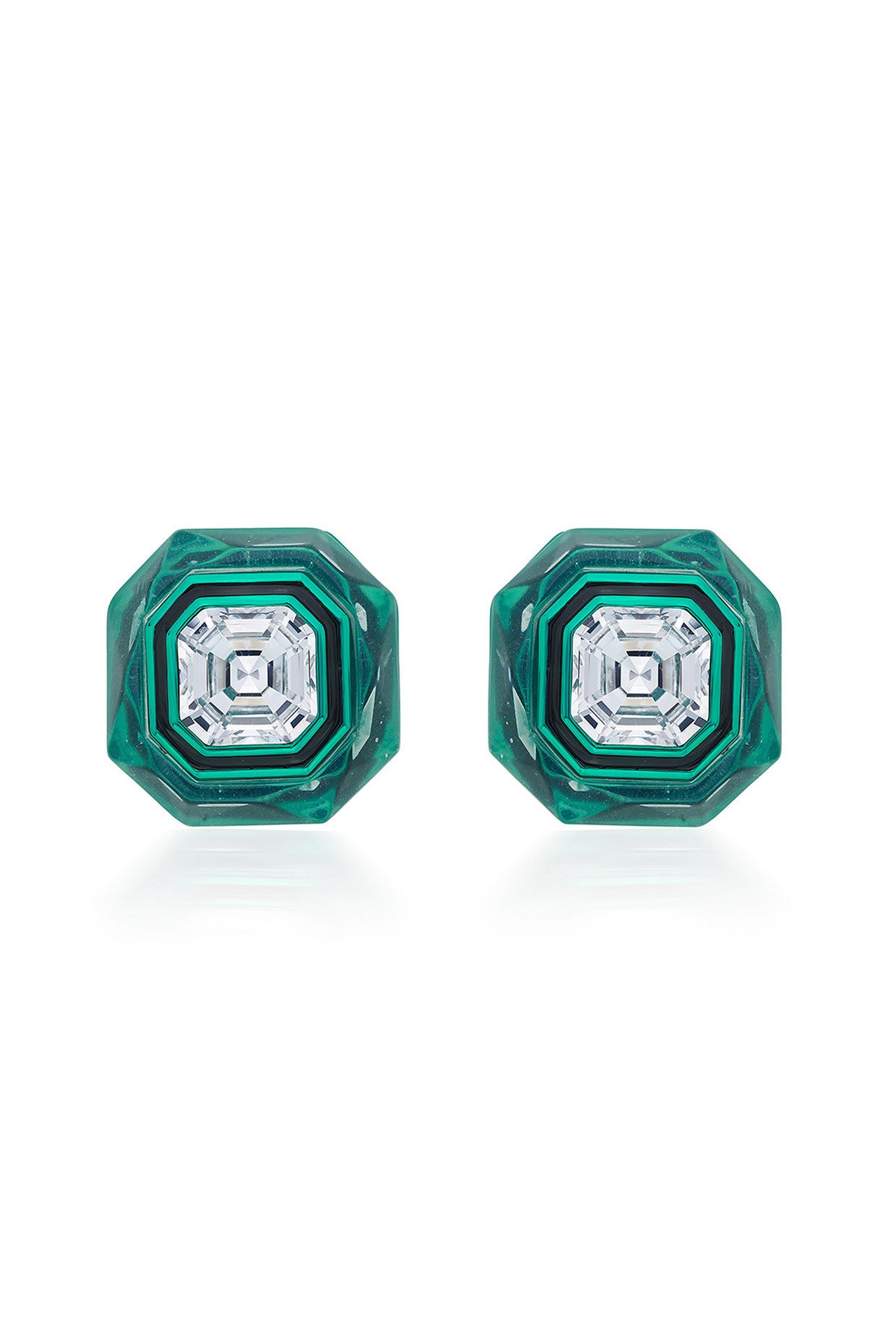 B-dazzle Infinity Cut Green Crystal Studs