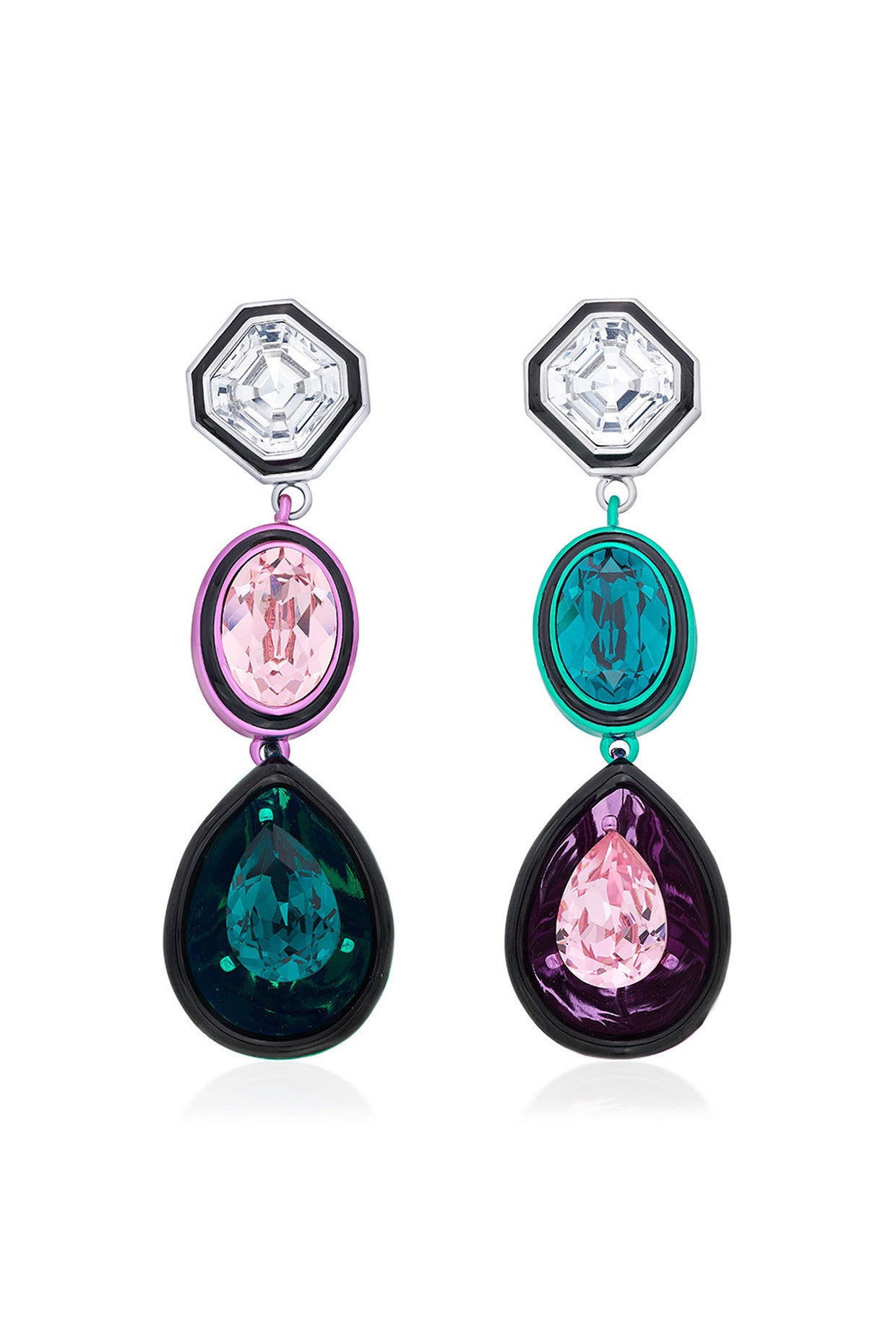 Banger Mismatch Multi-Crystal Earrings