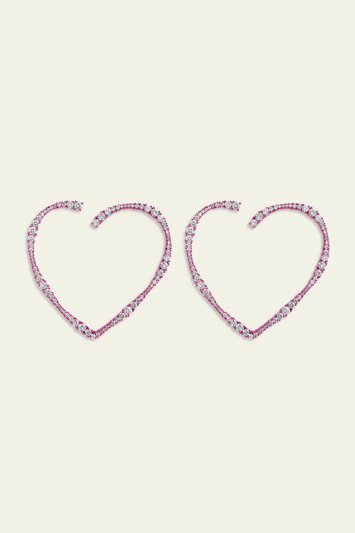 Big Pink Heart Hoops