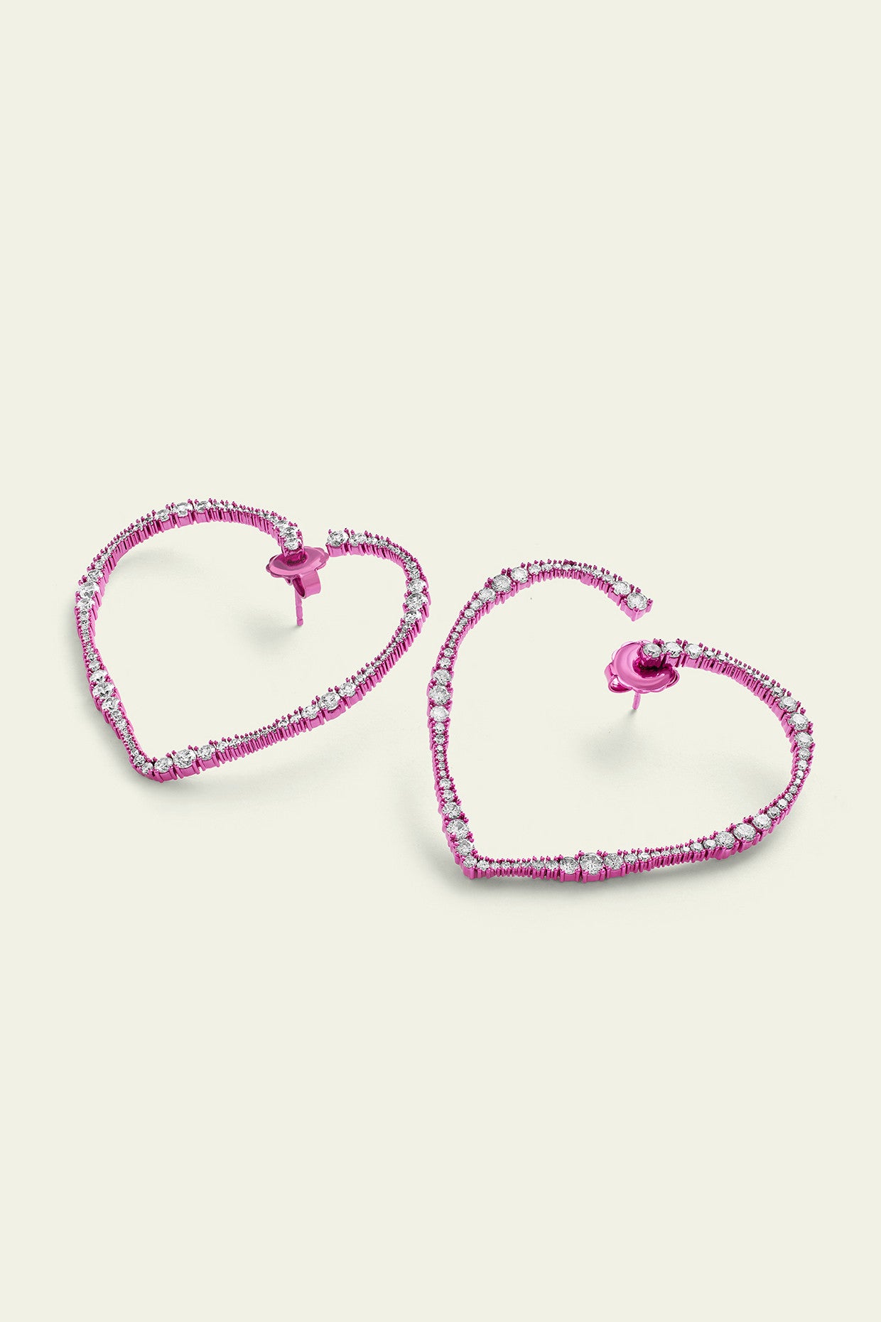 Big Pink Heart Hoops