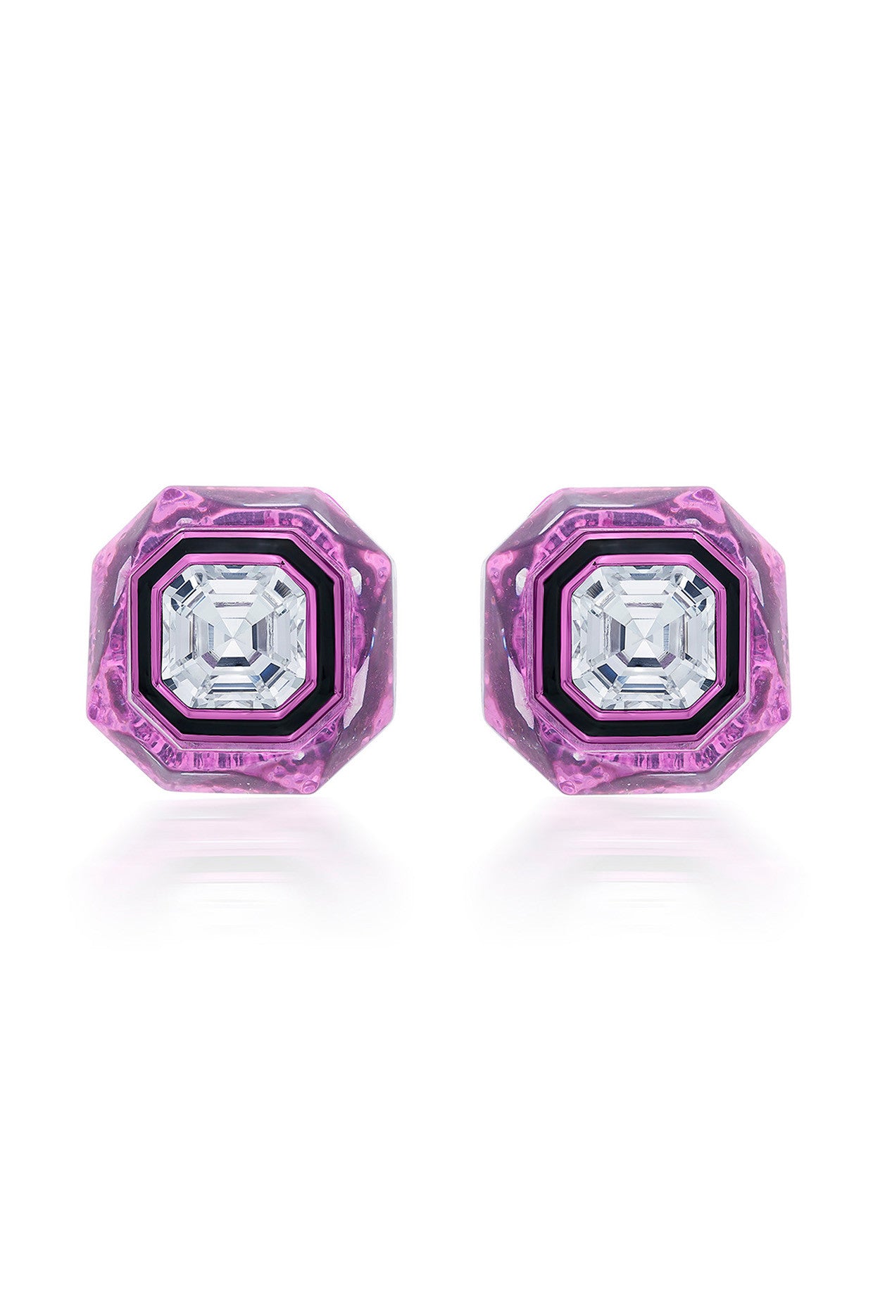 Bisou Infinity Cut Pink Crystal Earrings