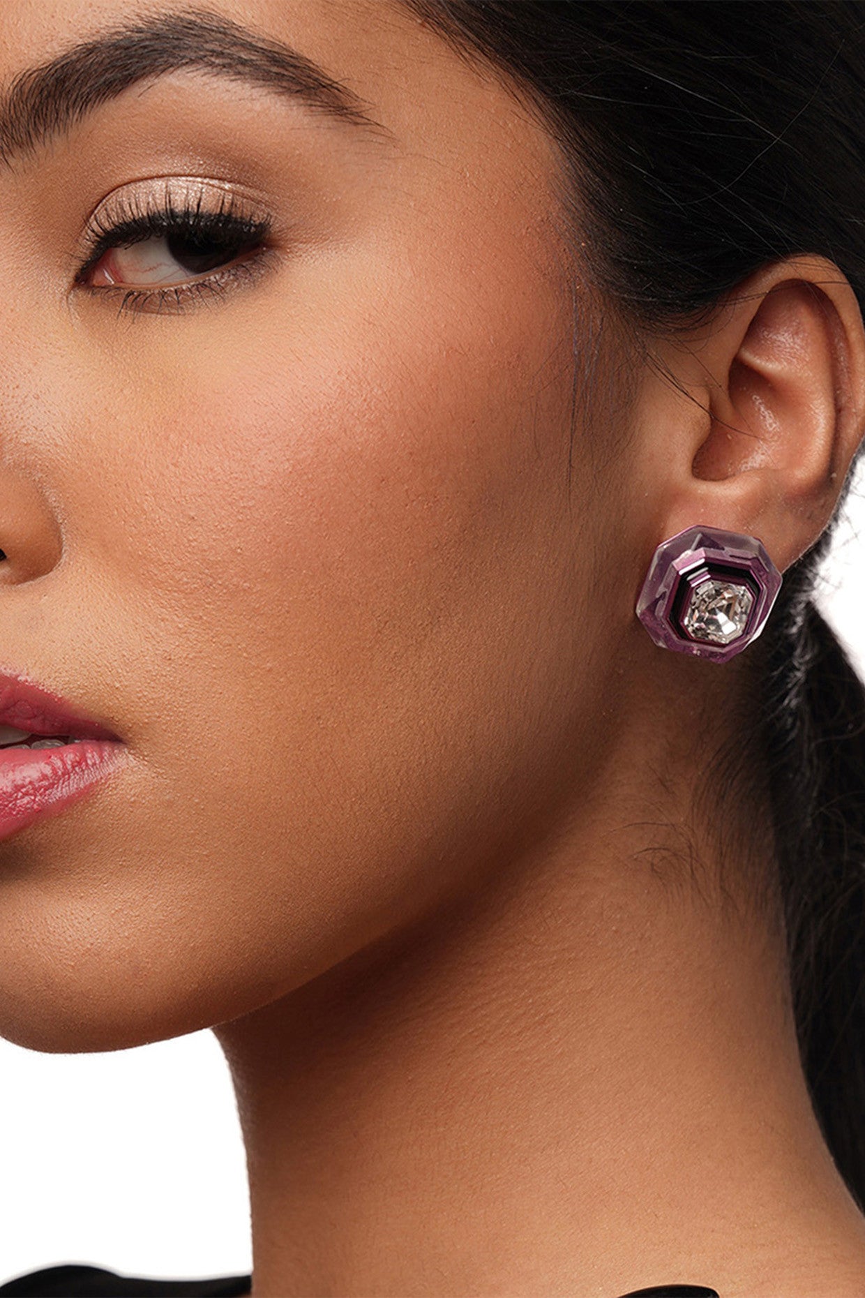 Bisou Infinity Cut Pink Crystal Earrings