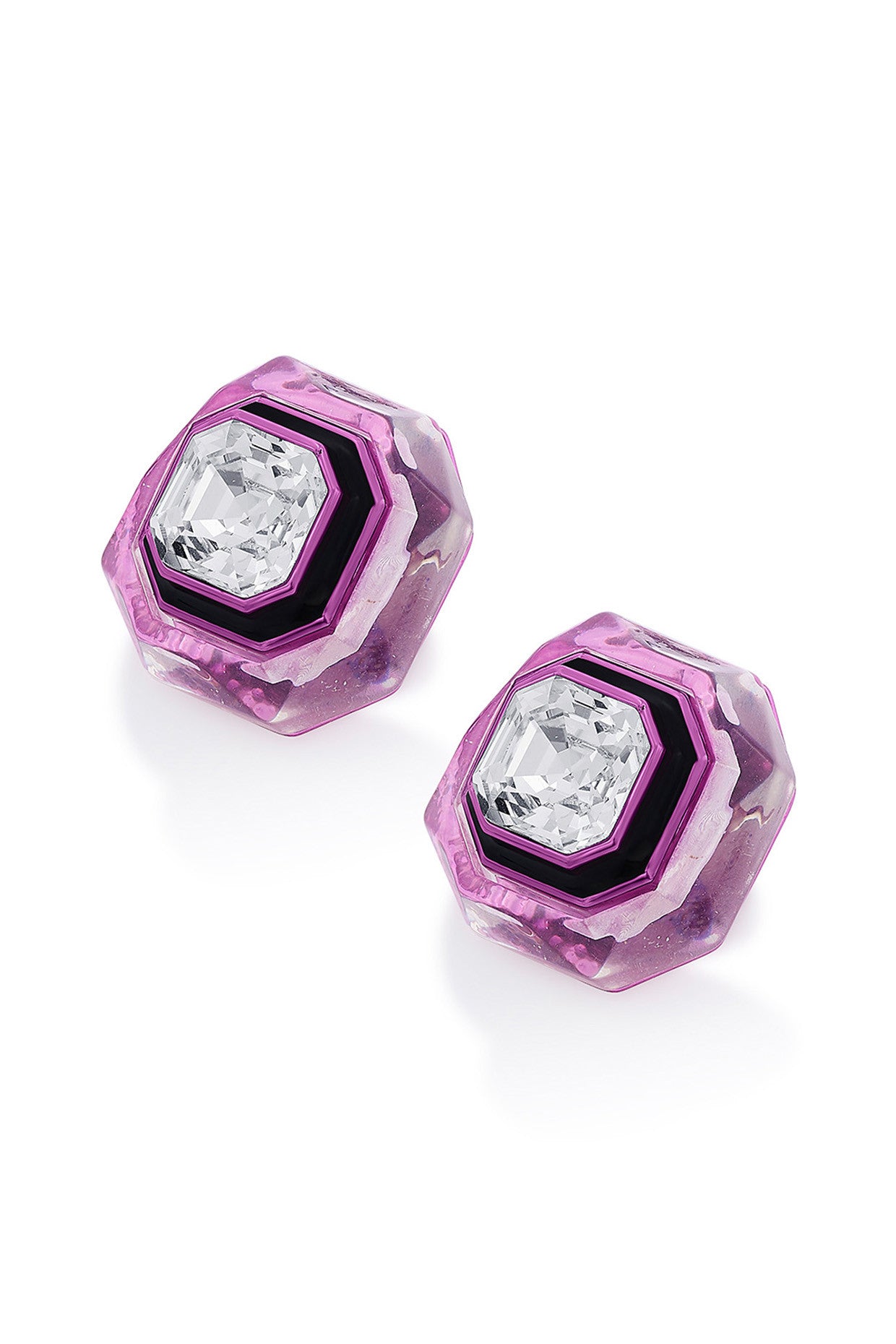Bisou Infinity Cut Pink Crystal Earrings