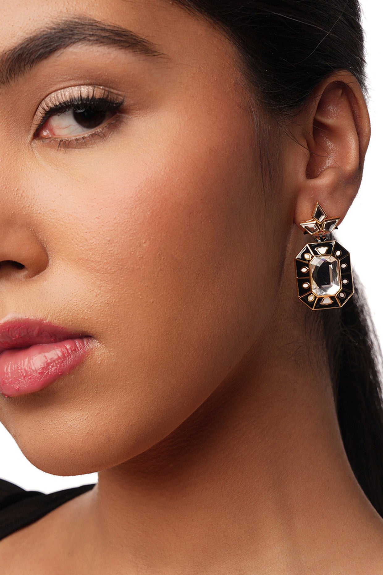 Blaze Crystal Enamel Earrings