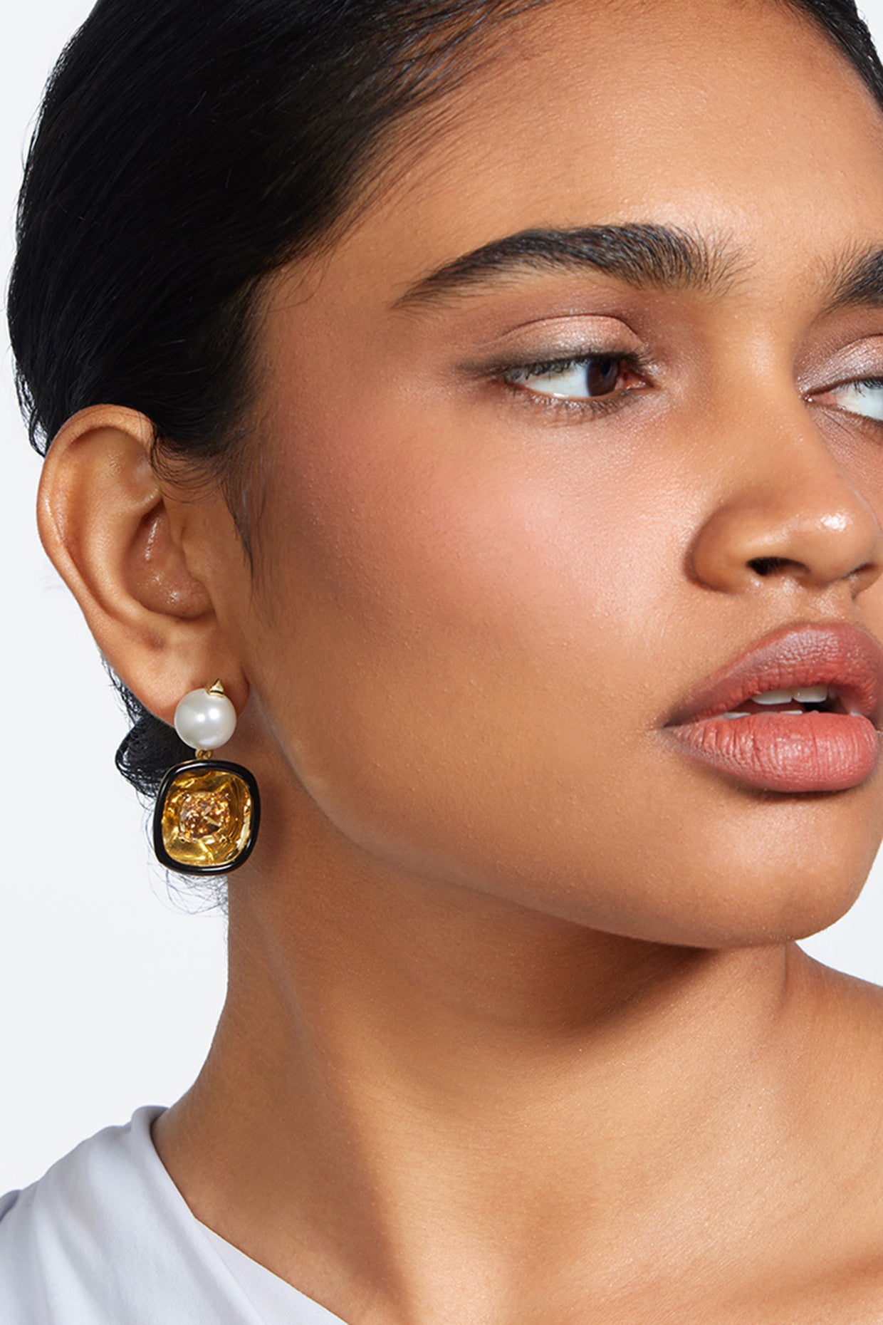 Bling Glory Wrap Crystal & Pearl Earrings