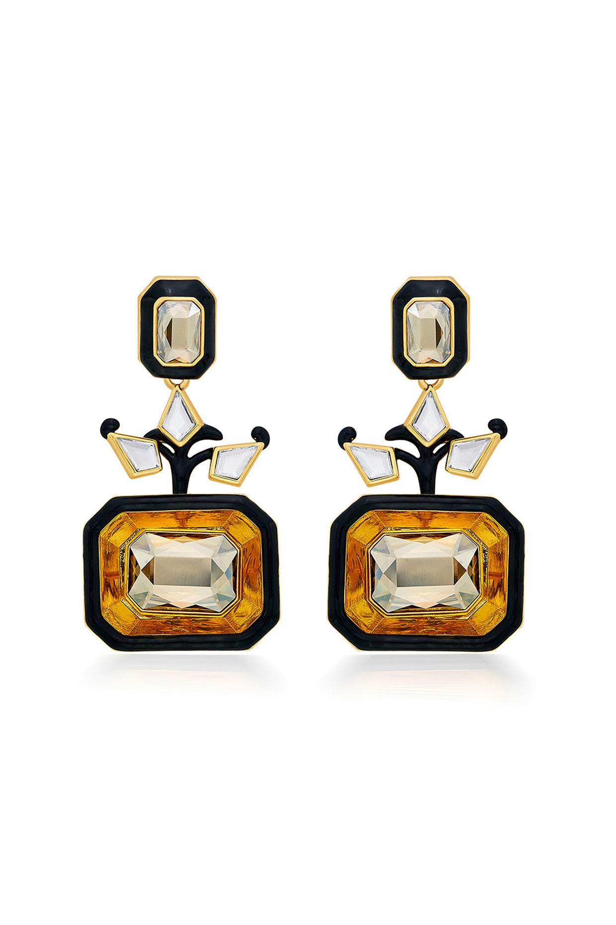 Bling Glory Wrap Crystal Drop Earrings