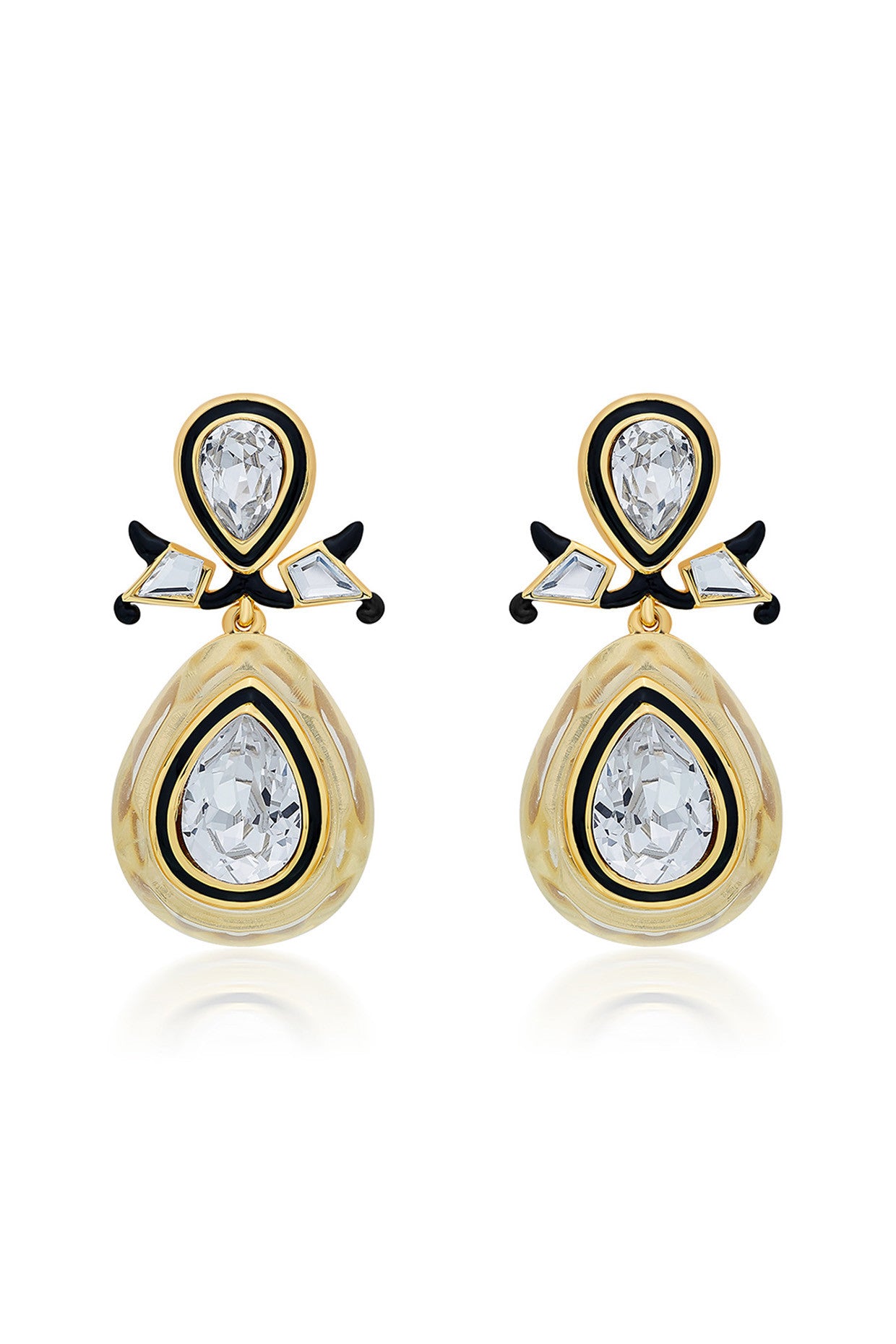 Bling Infinity Cut Crystal Drop Earrings