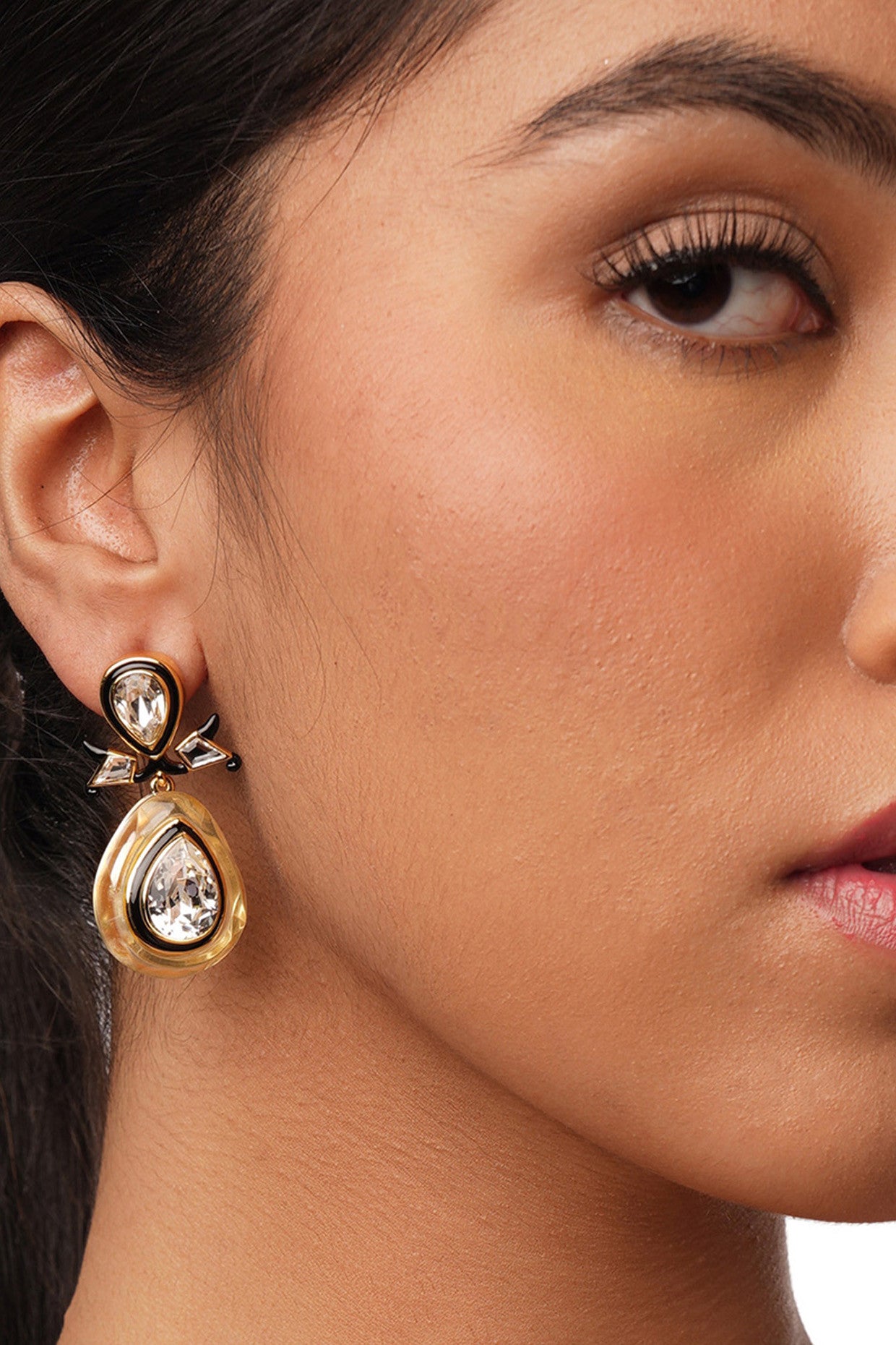 Bling Infinity Cut Crystal Drop Earrings