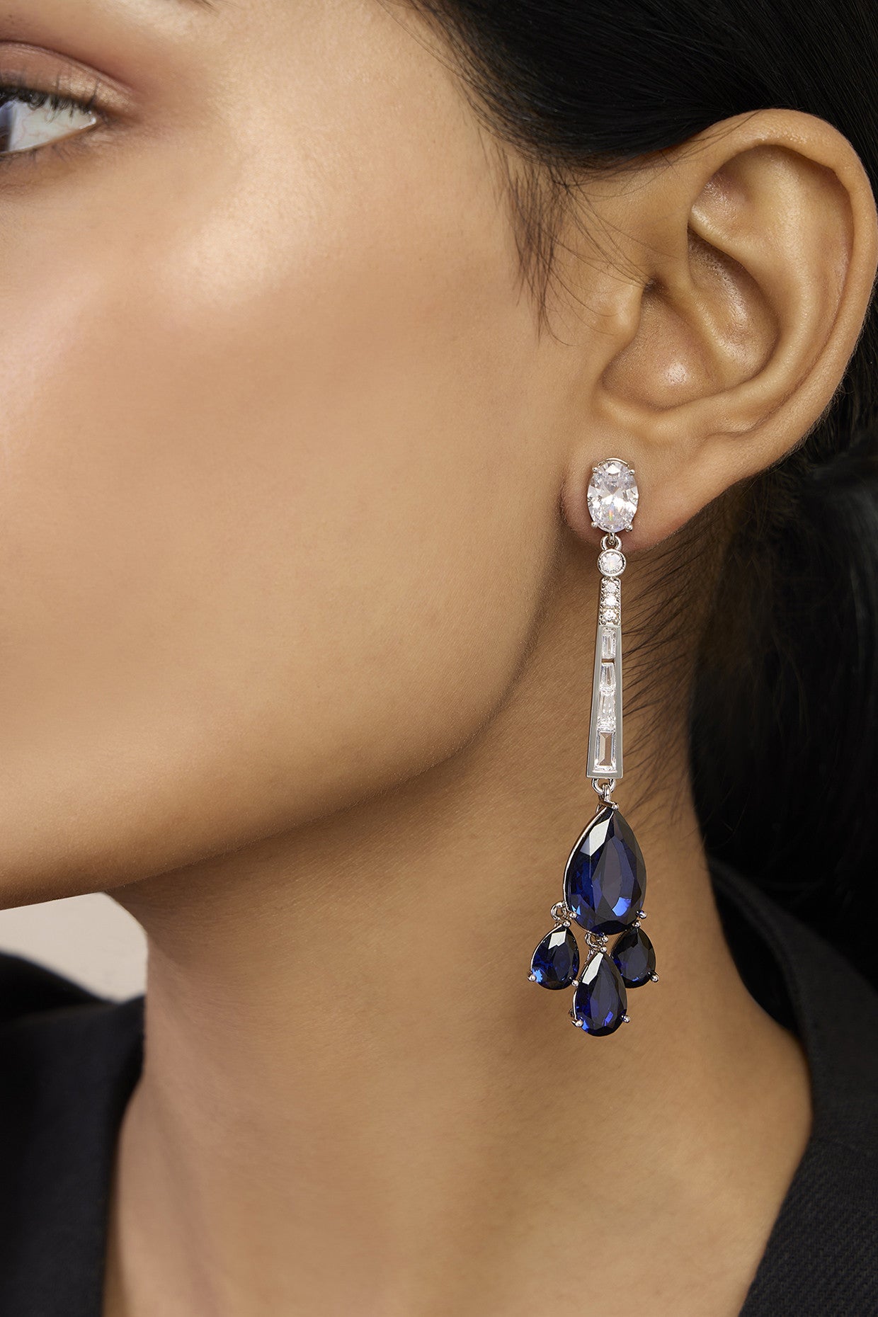 Blue Corumdum Drop Danglers